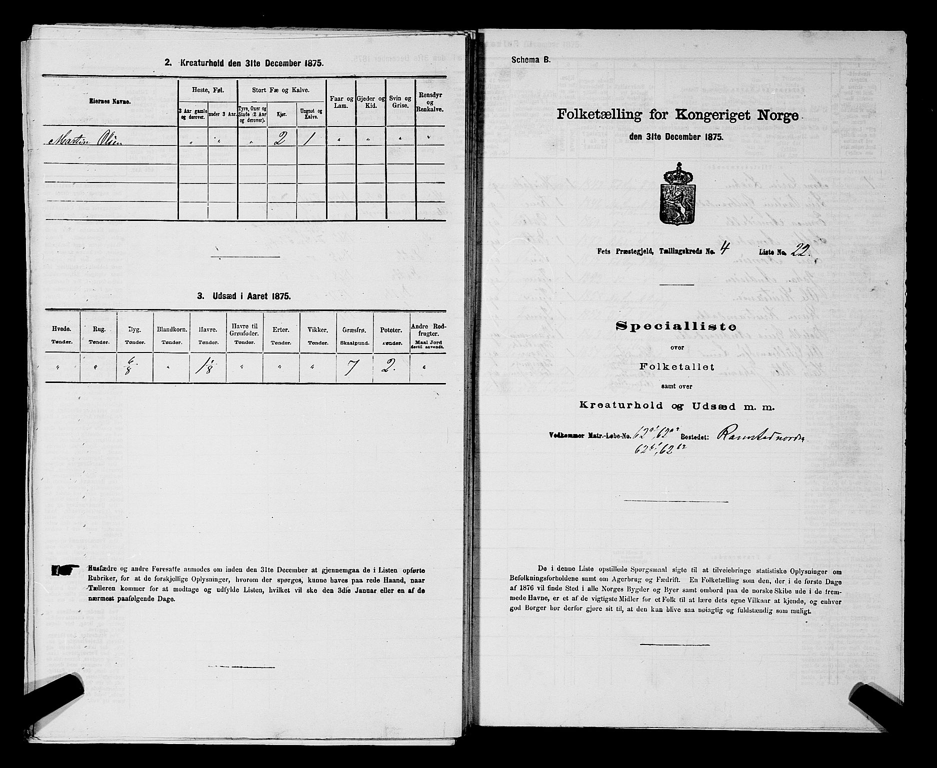 RA, 1875 census for 0227P Fet, 1875, p. 643