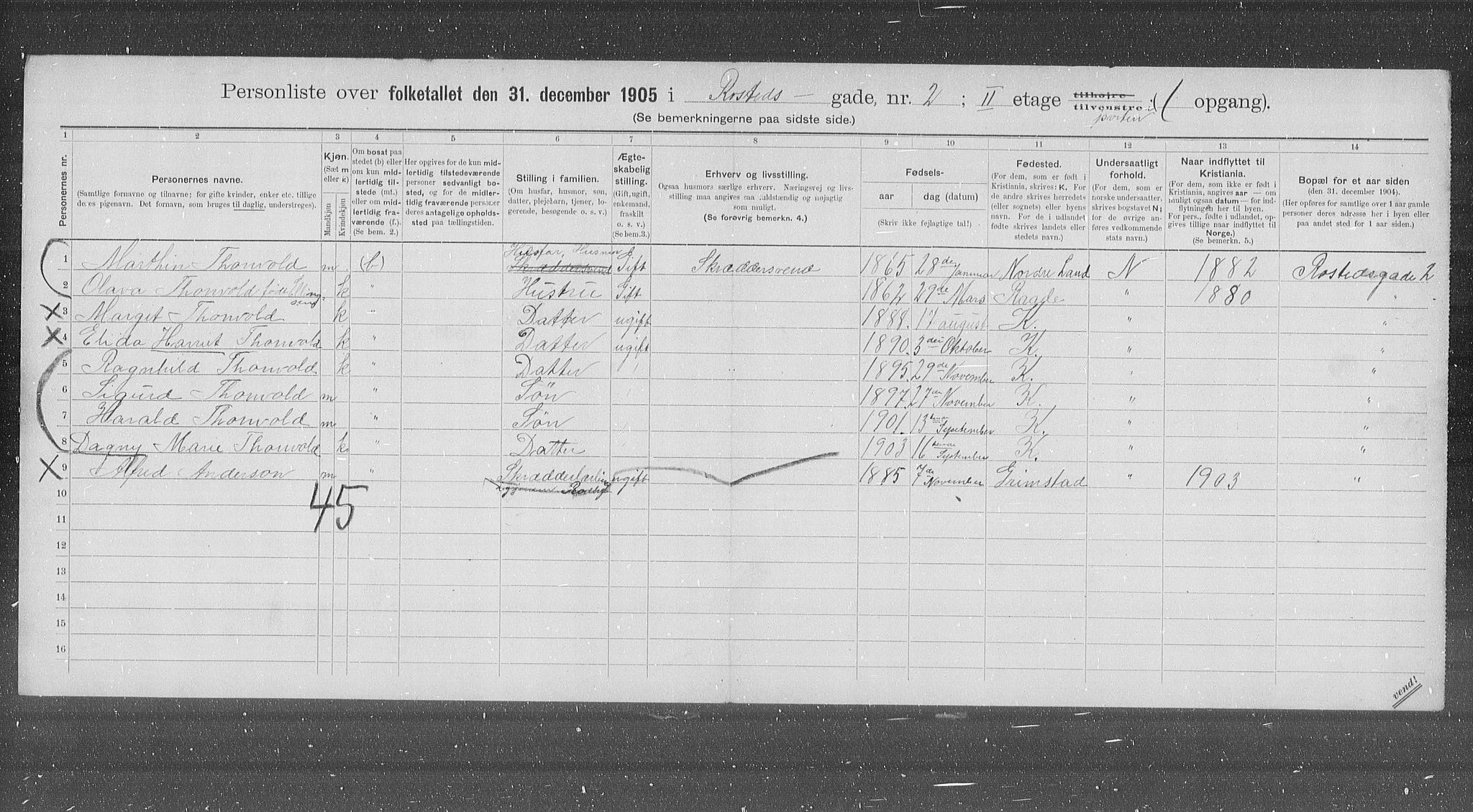 OBA, Municipal Census 1905 for Kristiania, 1905, p. 44330