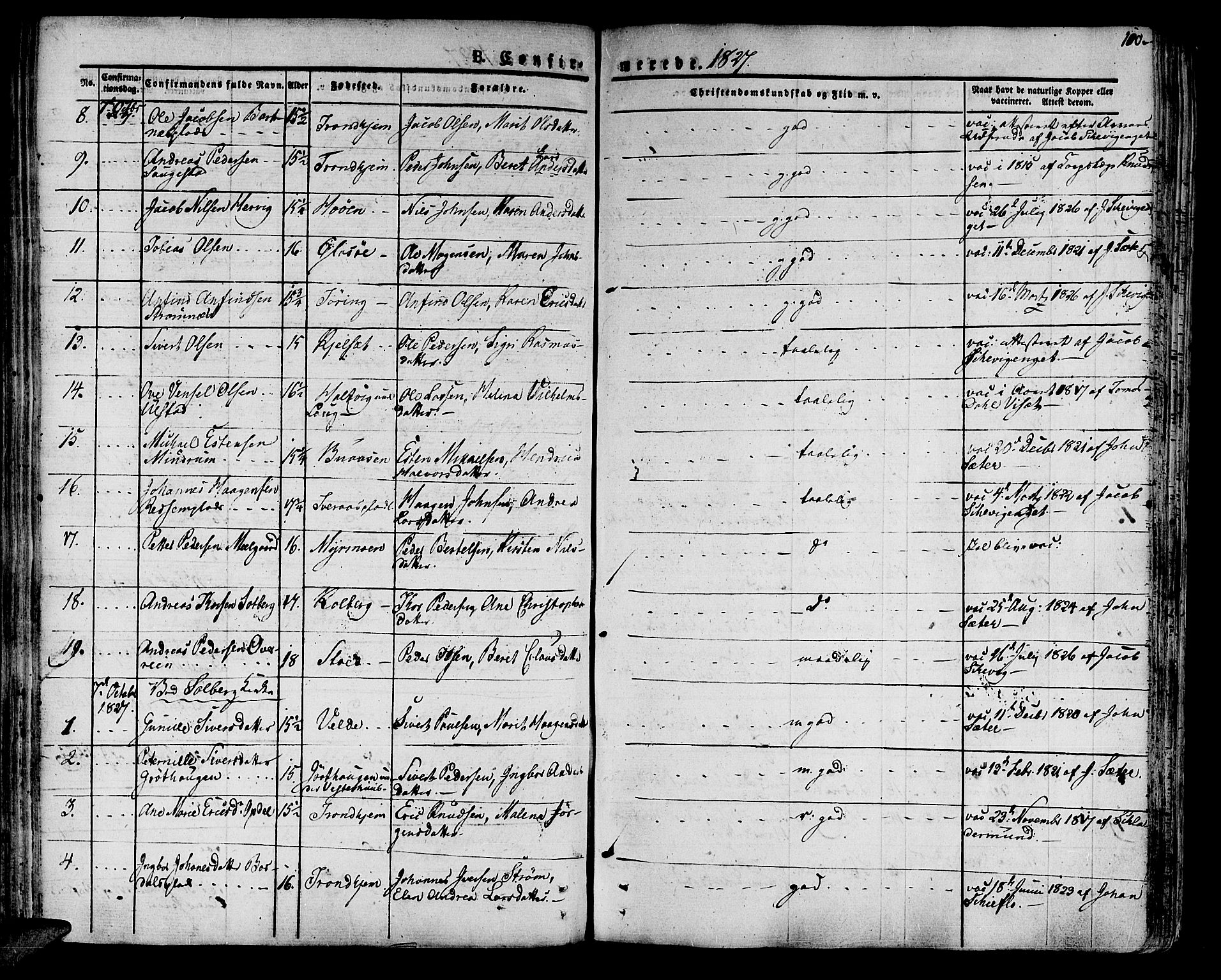 Ministerialprotokoller, klokkerbøker og fødselsregistre - Nord-Trøndelag, SAT/A-1458/741/L0390: Parish register (official) no. 741A04, 1822-1836, p. 100
