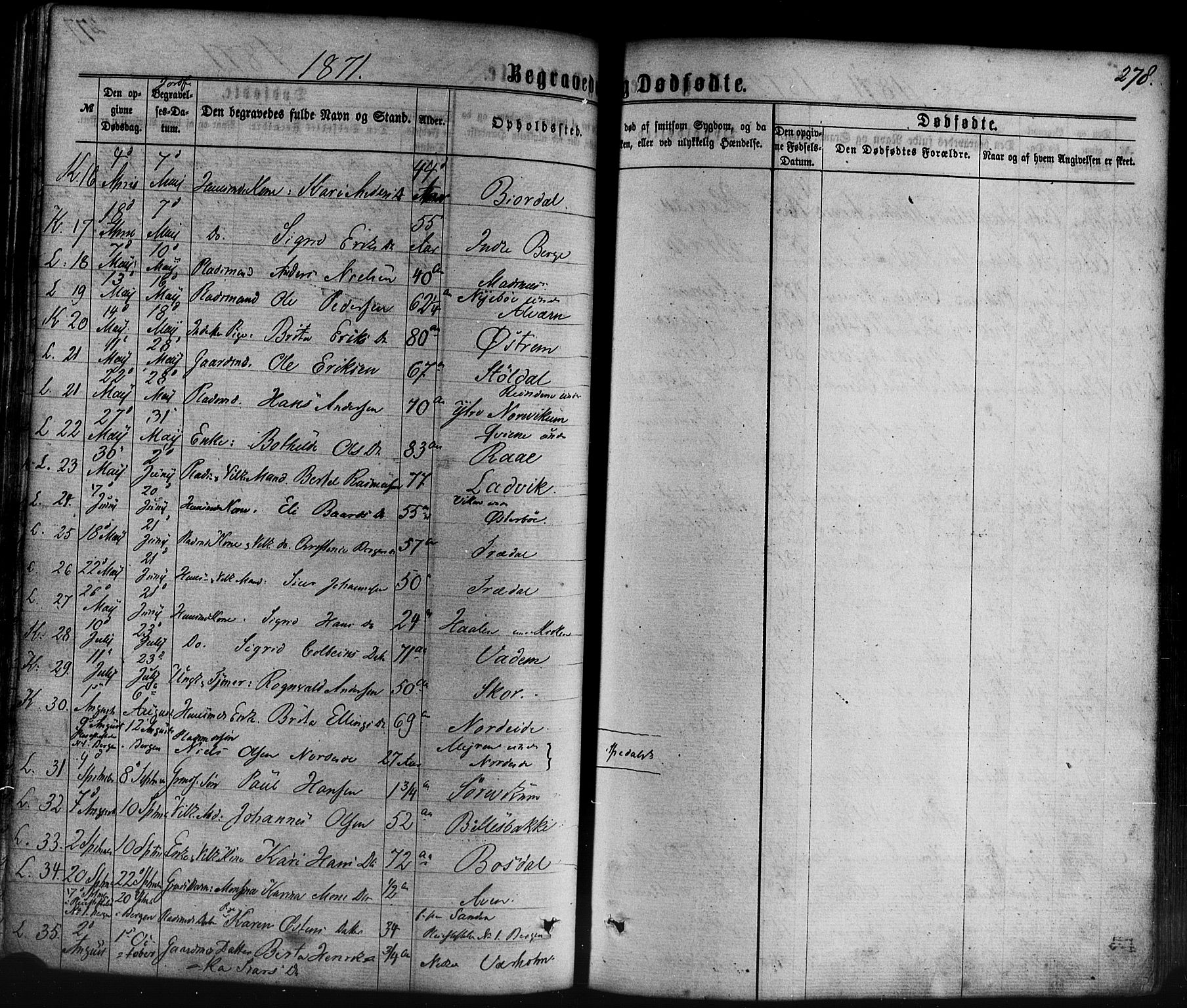 Lavik sokneprestembete, AV/SAB-A-80901: Parish register (official) no. A 4, 1864-1881, p. 278