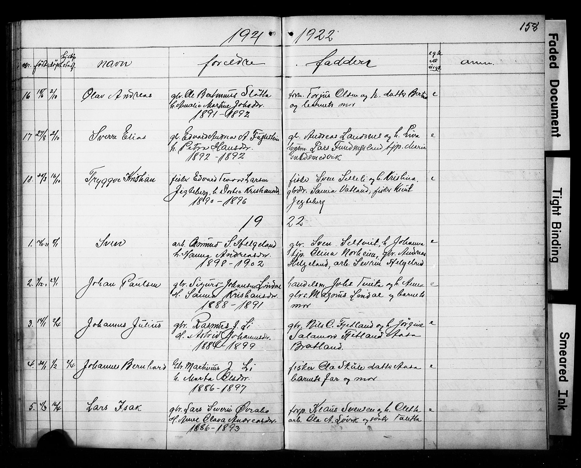 Jelsa sokneprestkontor, AV/SAST-A-101842/01/V: Parish register (copy) no. B 4, 1890-1928, p. 158