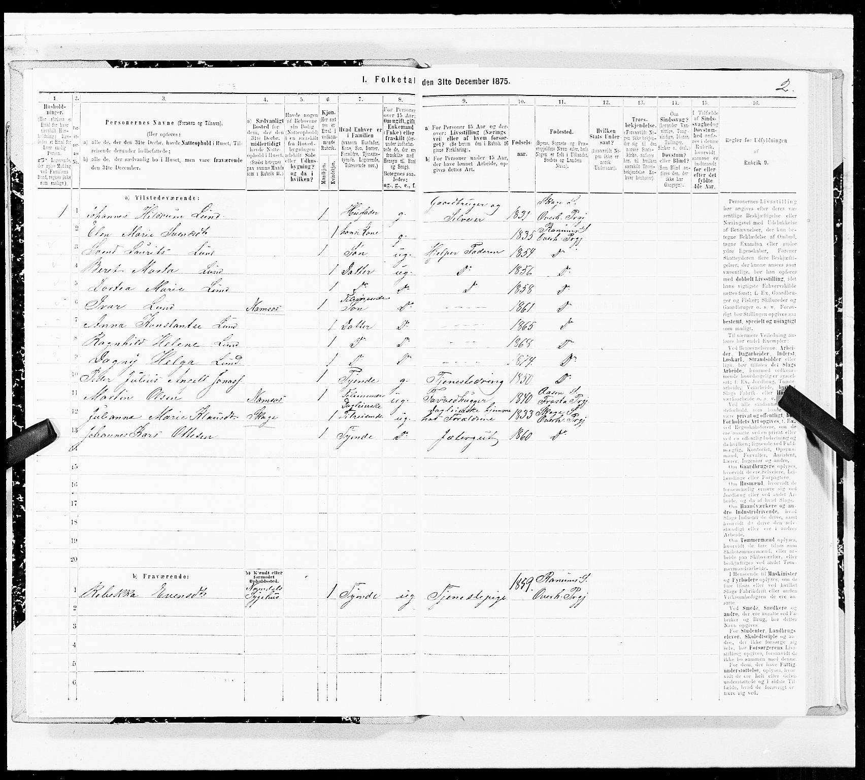 SAT, 1875 census for 1744P Overhalla, 1875, p. 2002