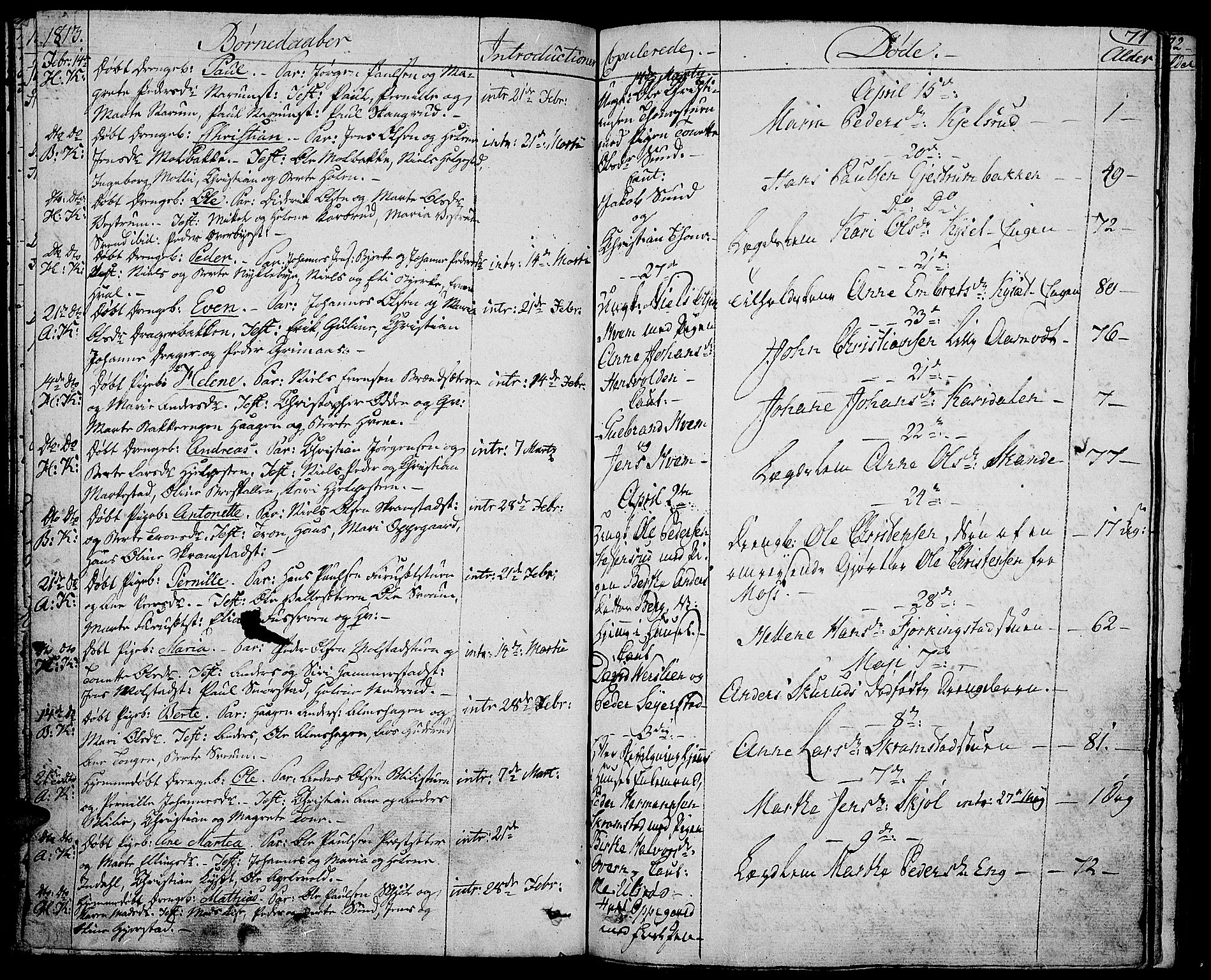 Toten prestekontor, AV/SAH-PREST-102/H/Ha/Haa/L0008: Parish register (official) no. 8, 1809-1814, p. 71