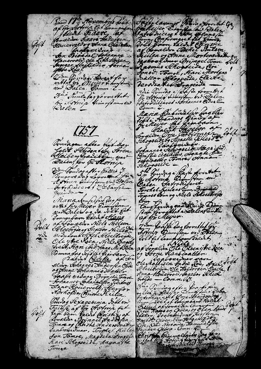 Os sokneprestembete, AV/SAB-A-99929: Parish register (official) no. A 3, 1669-1760, p. 93