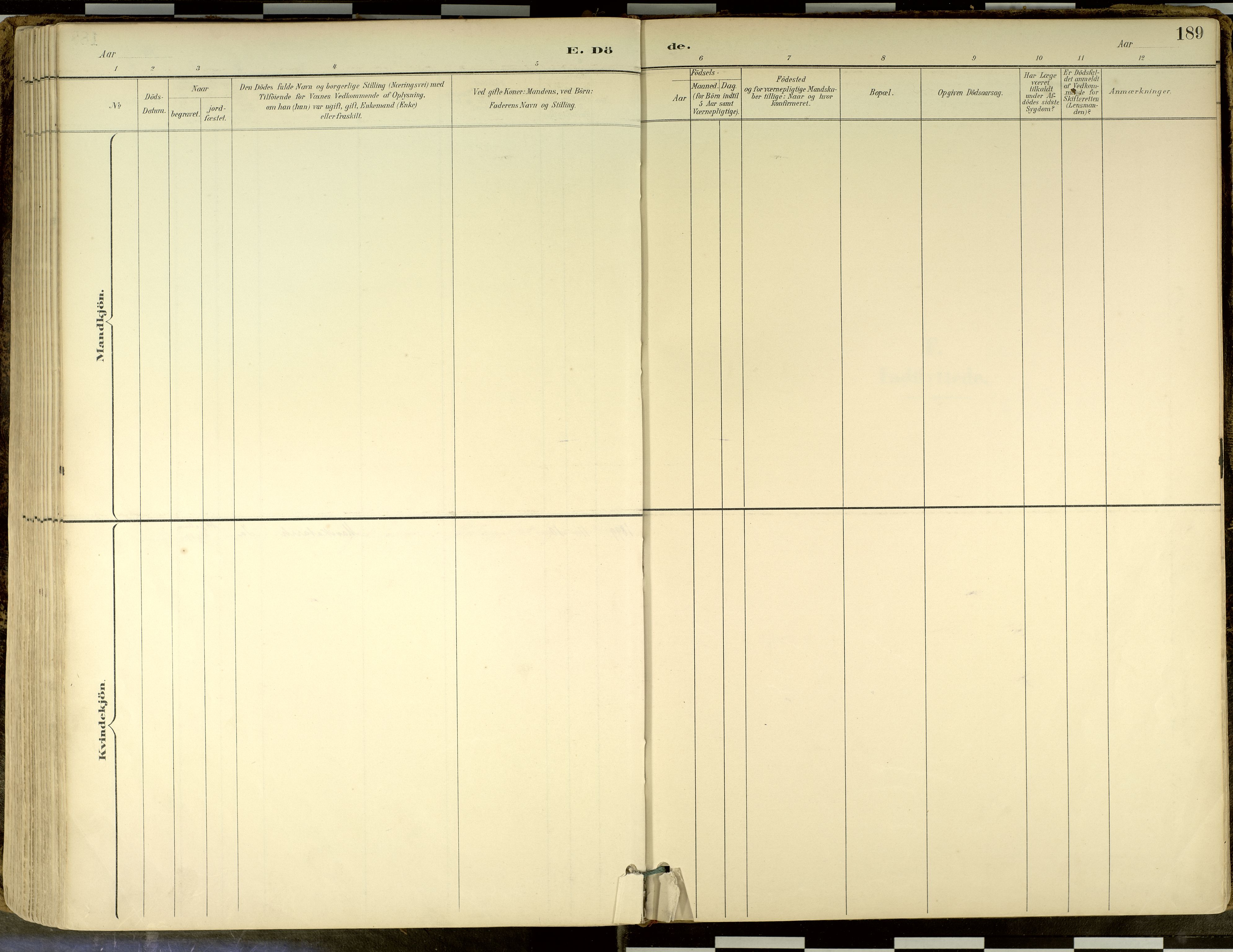 Elverum prestekontor, SAH/PREST-044/H/Ha/Haa/L0018: Parish register (official) no. 18, 1894-1914, p. 189