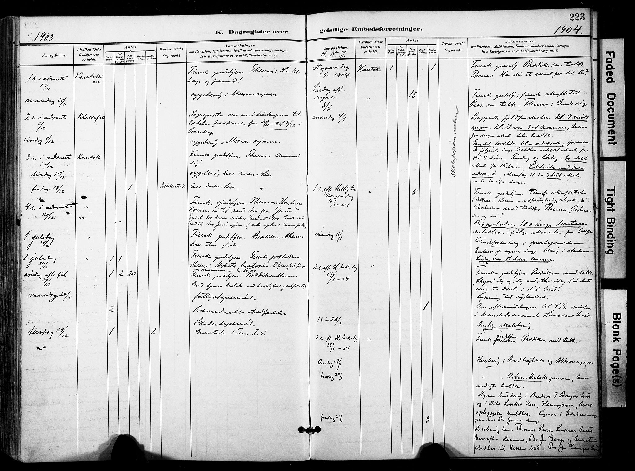 Kautokeino sokneprestembete, SATØ/S-1340/H/Ha/L0005.kirke: Parish register (official) no. 5, 1896-1916, p. 223