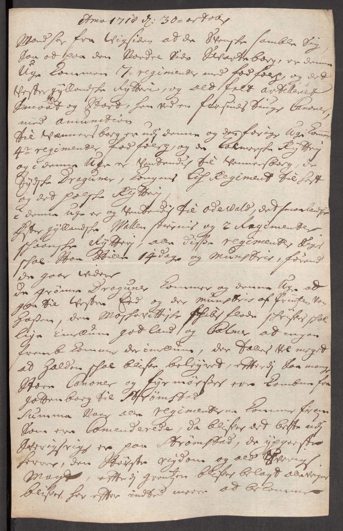 Kommanderende general (KG I) med Det norske krigsdirektorium, AV/RA-EA-5419/E/Eb/L0012: Kunnskap om fienden, kronologisk ordnet, 1718-1719, p. 449