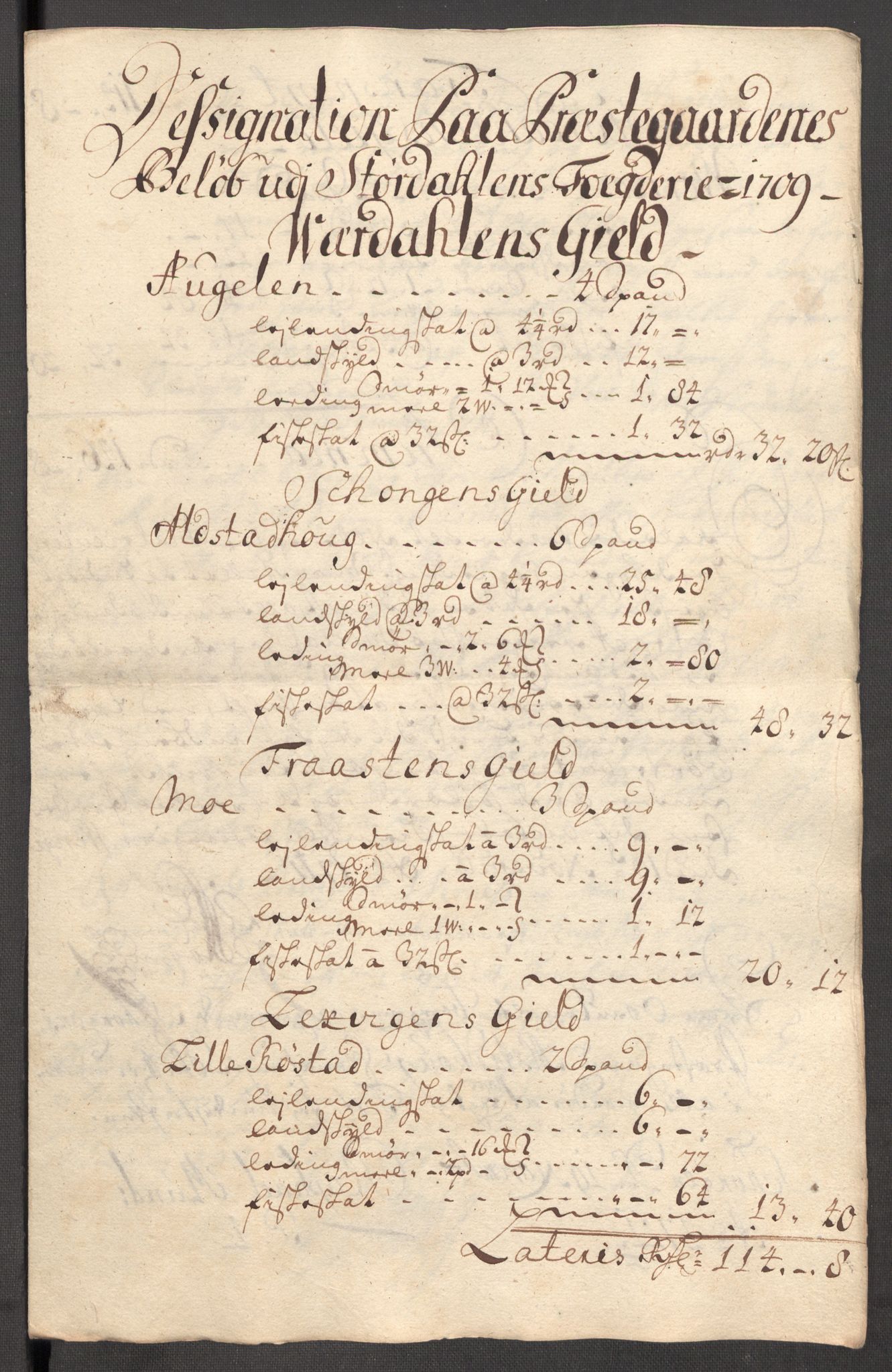 Rentekammeret inntil 1814, Reviderte regnskaper, Fogderegnskap, AV/RA-EA-4092/R62/L4199: Fogderegnskap Stjørdal og Verdal, 1709, p. 323