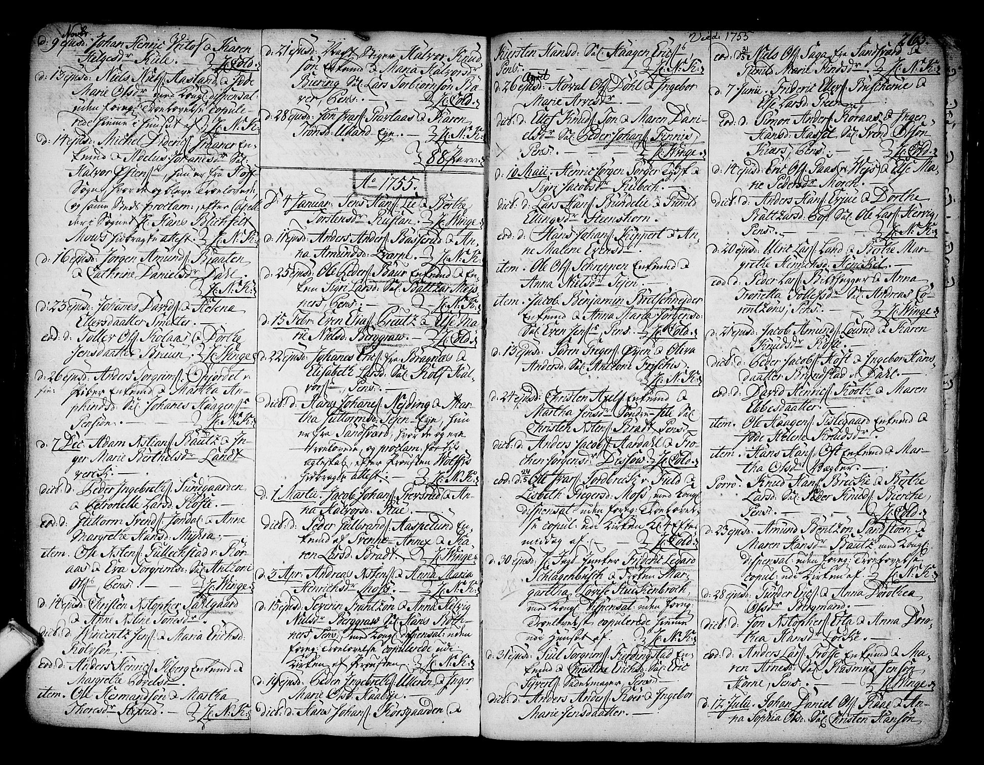Kongsberg kirkebøker, SAKO/A-22/F/Fa/L0003: Parish register (official) no. I 3, 1744-1755, p. 265