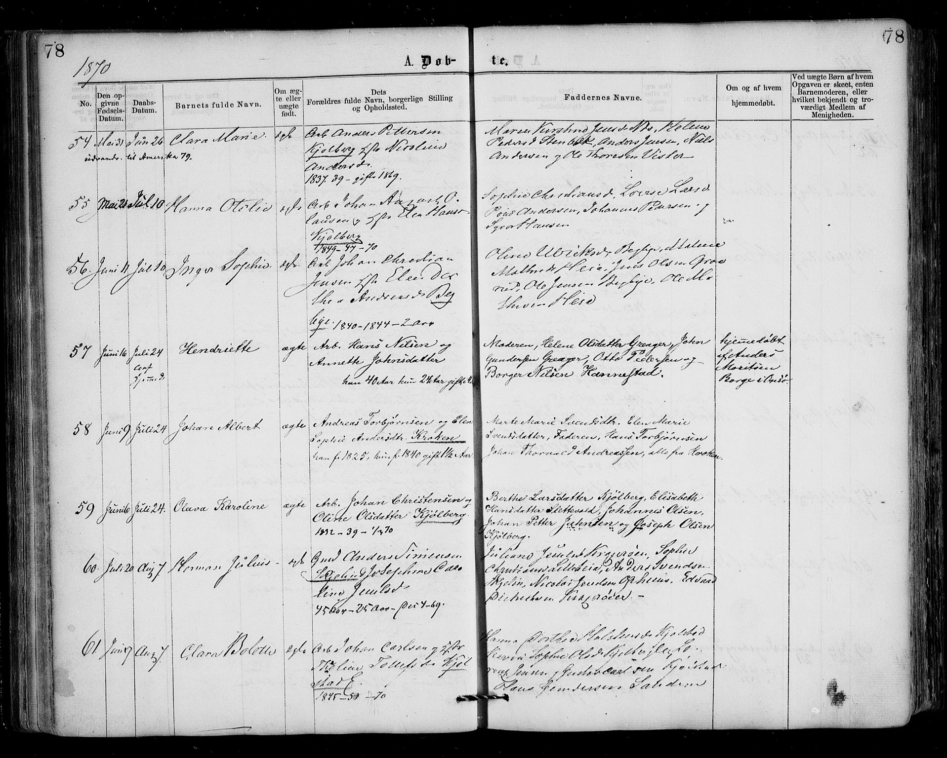 Borge prestekontor Kirkebøker, AV/SAO-A-10903/F/Fa/L0006: Parish register (official) no. I 6, 1861-1874, p. 78