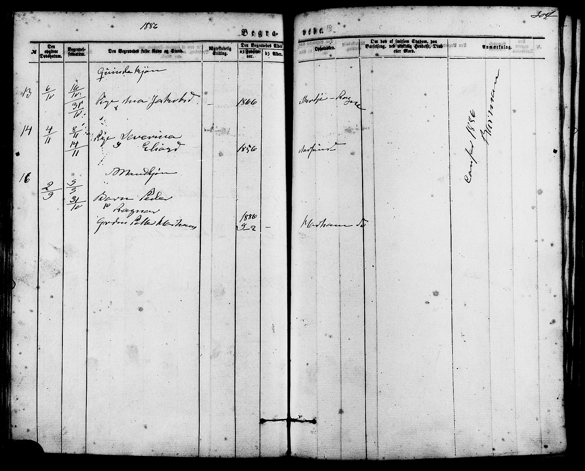 Ministerialprotokoller, klokkerbøker og fødselsregistre - Møre og Romsdal, AV/SAT-A-1454/536/L0500: Parish register (official) no. 536A09, 1876-1889, p. 304