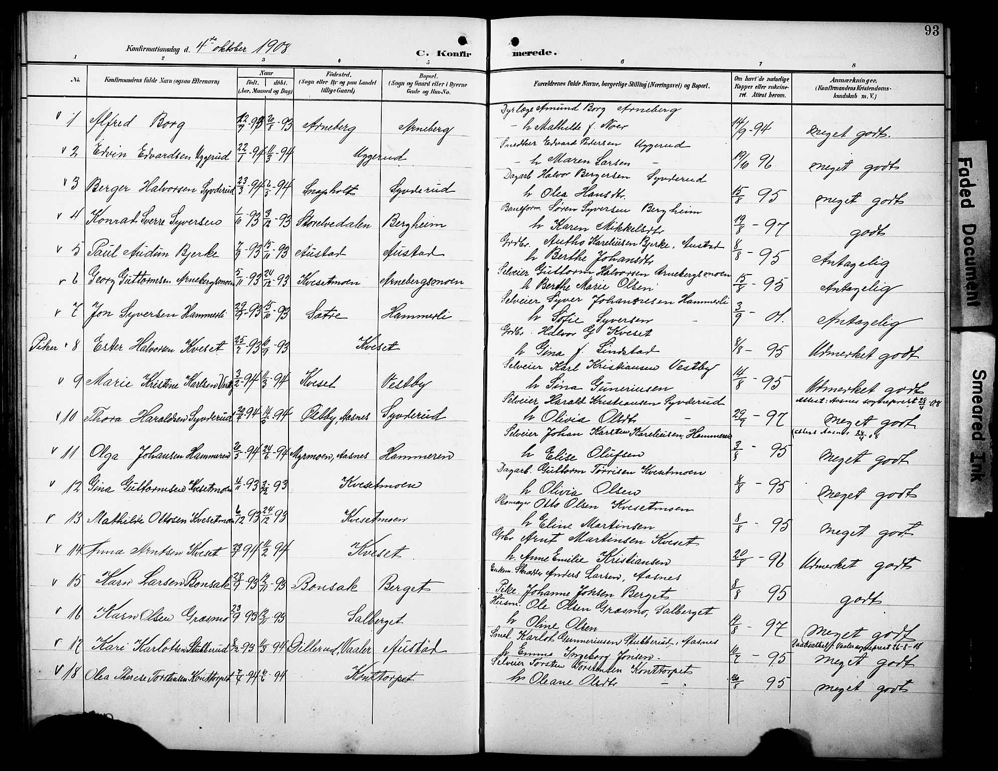 Hof prestekontor, SAH/PREST-038/H/Ha/Hab/L0005: Parish register (copy) no. 5, 1899-1916, p. 93