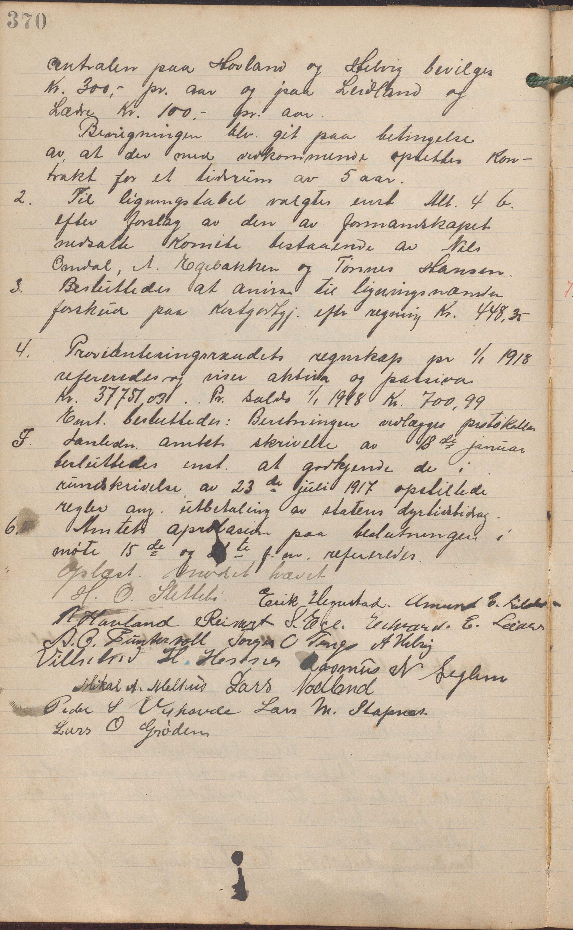 Eigersund kommune (Herredet) - Formannskapet, IKAR/K-100447/A/Aa/L0005: Møtebok, 1907-1920, p. 370