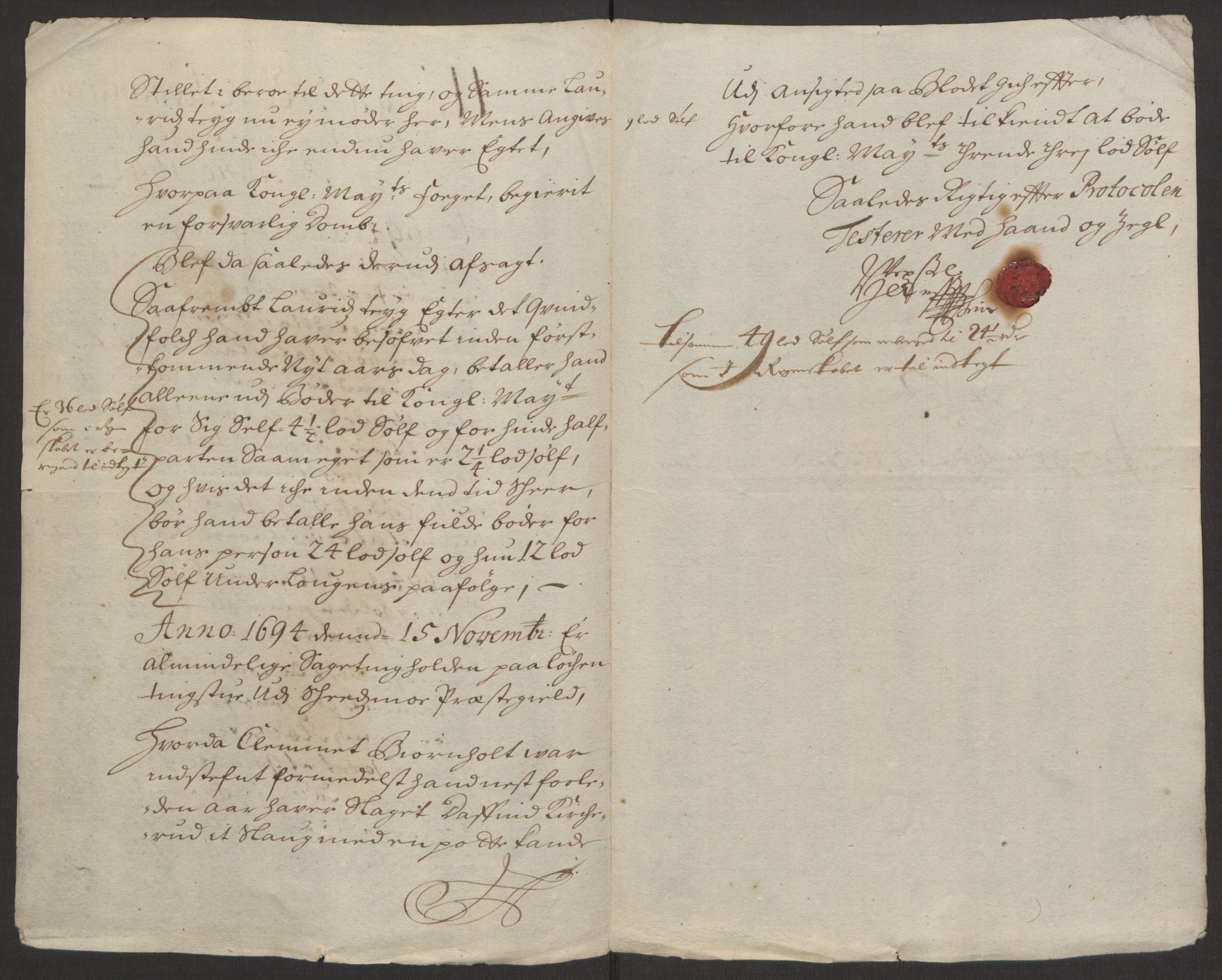 Rentekammeret inntil 1814, Reviderte regnskaper, Fogderegnskap, AV/RA-EA-4092/R11/L0579: Fogderegnskap Nedre Romerike, 1694-1695, p. 25