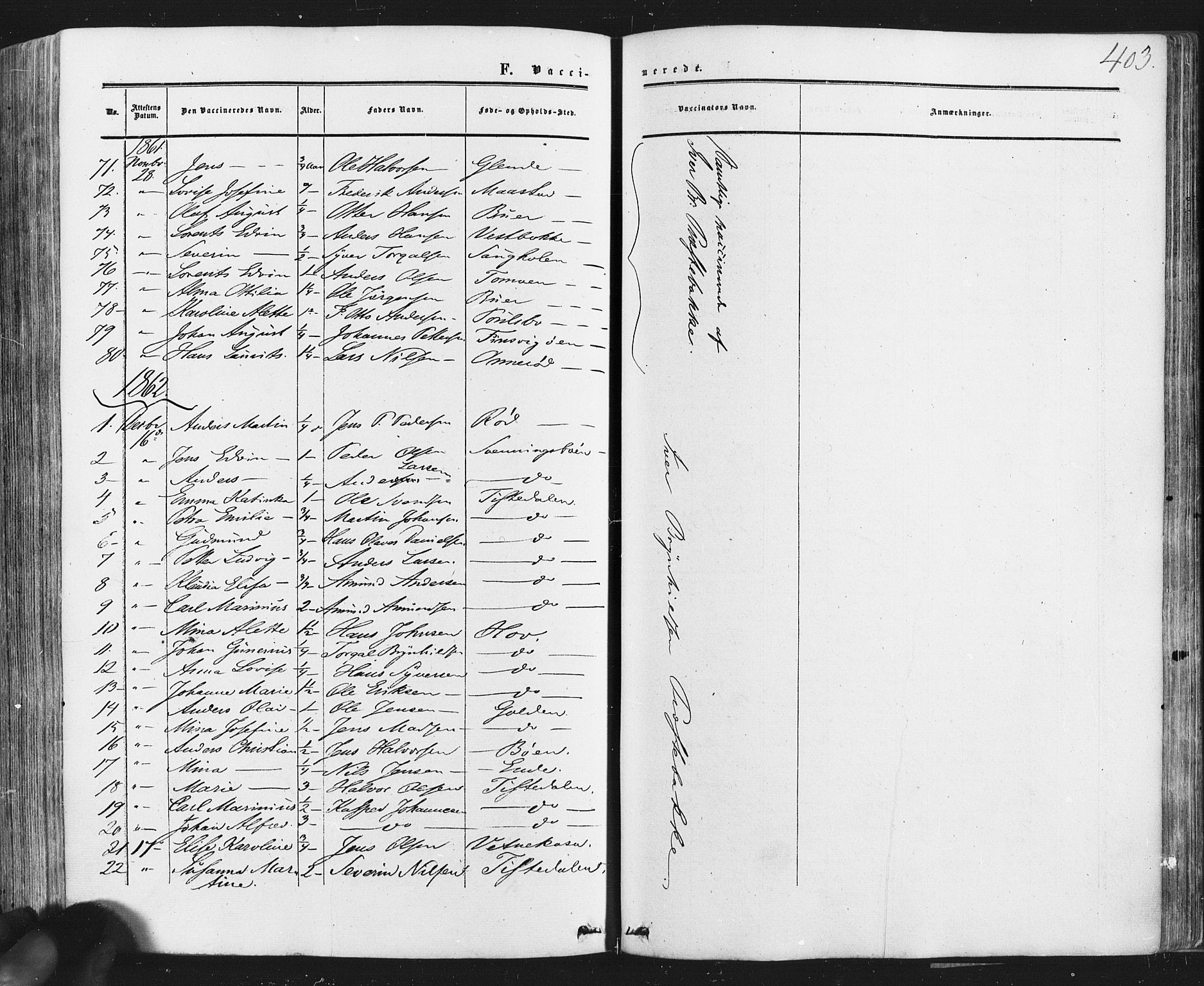 Idd prestekontor Kirkebøker, SAO/A-10911/F/Fc/L0005: Parish register (official) no. III 5, 1861-1877, p. 403