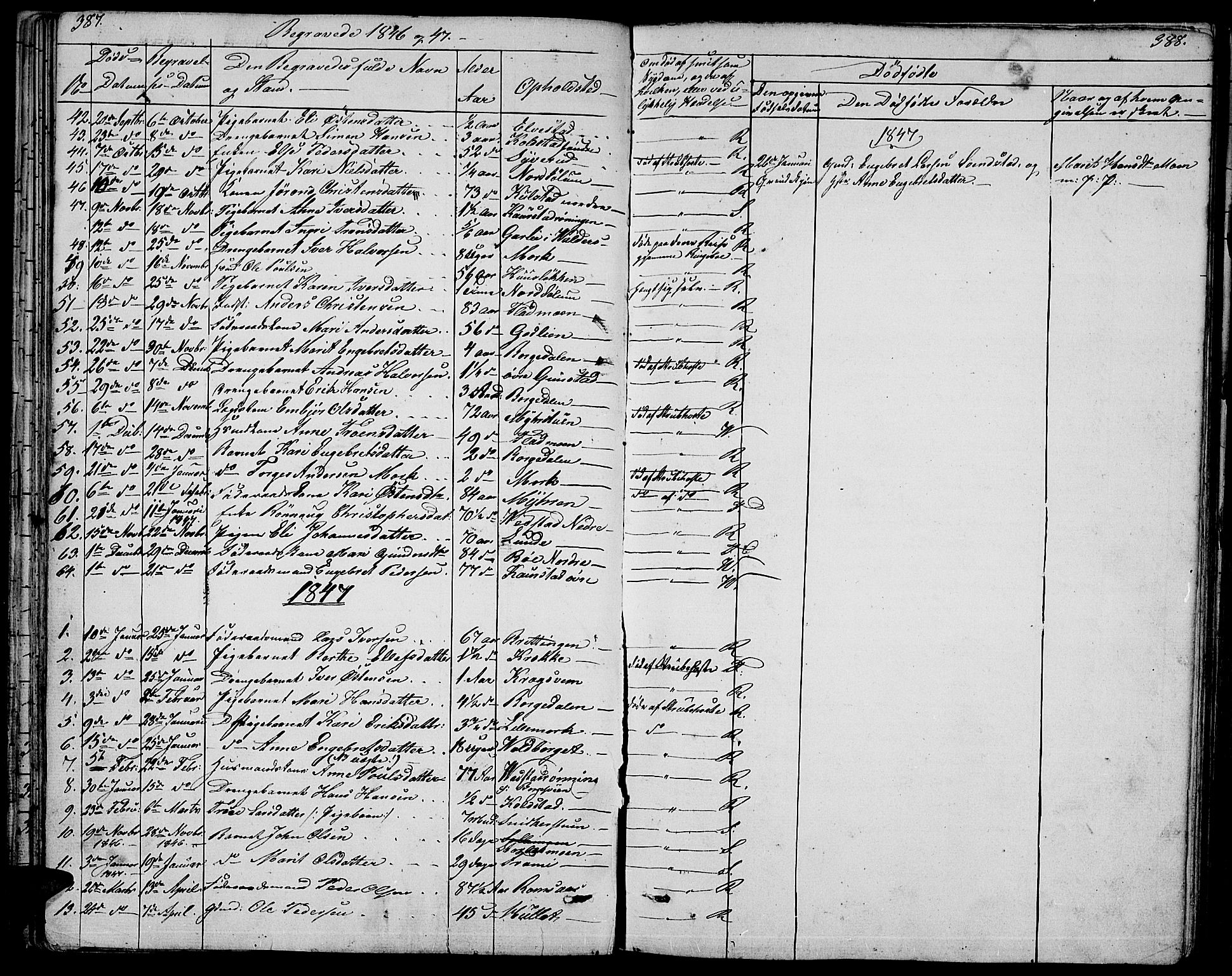 Ringebu prestekontor, SAH/PREST-082/H/Ha/Hab/L0002: Parish register (copy) no. 2, 1839-1853, p. 387-388