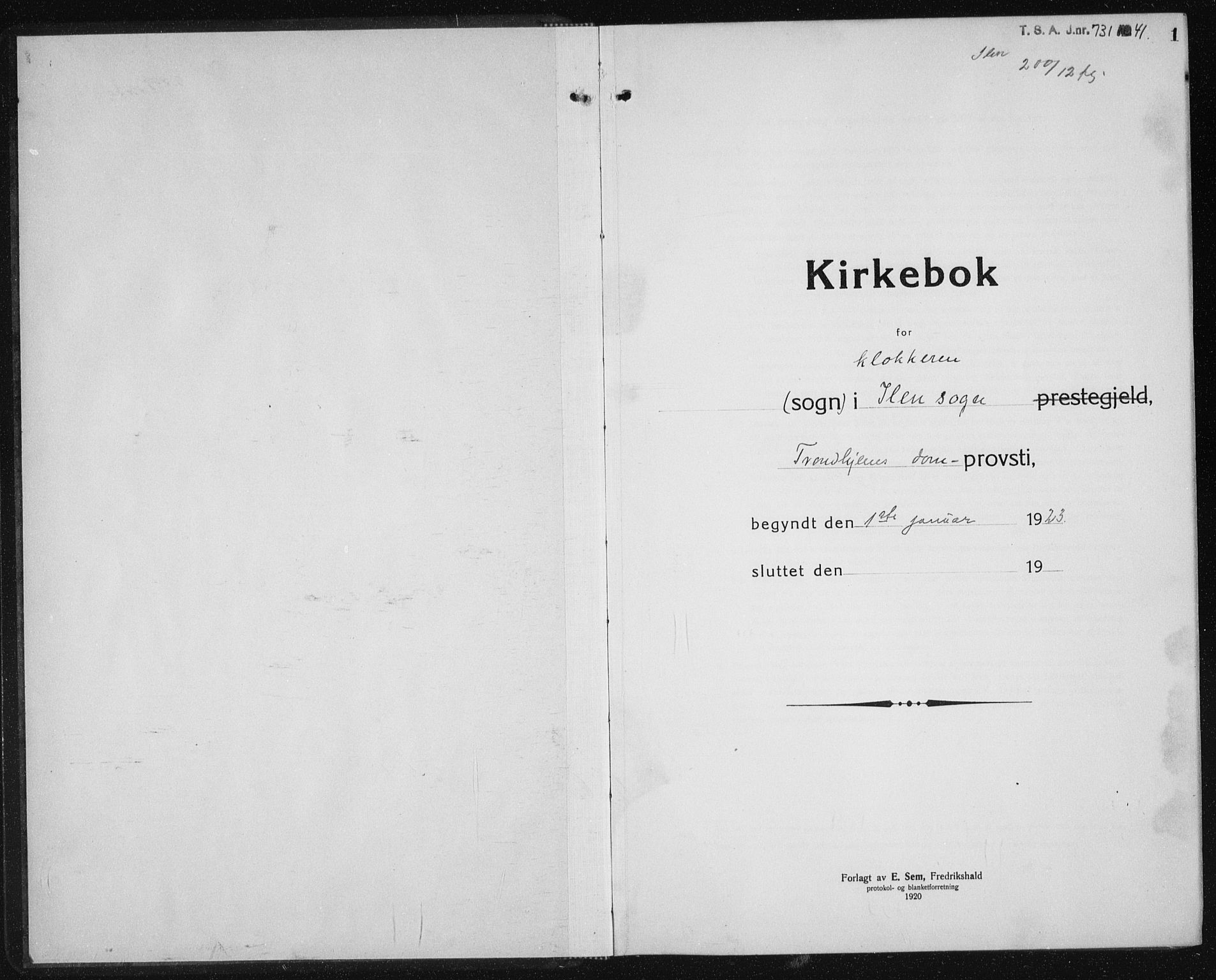 Ministerialprotokoller, klokkerbøker og fødselsregistre - Sør-Trøndelag, SAT/A-1456/603/L0176: Parish register (copy) no. 603C04, 1923-1941, p. 1