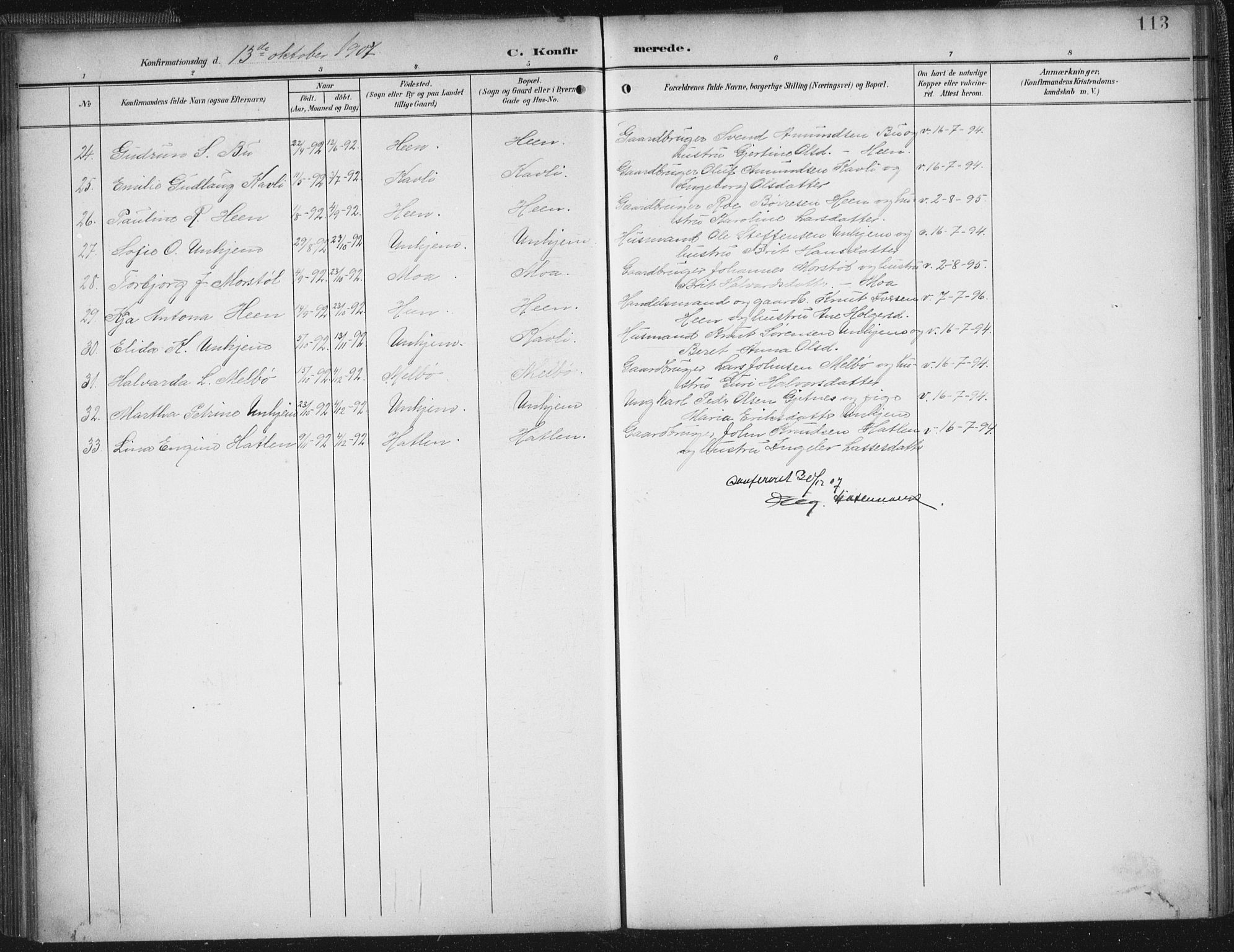 Ministerialprotokoller, klokkerbøker og fødselsregistre - Møre og Romsdal, SAT/A-1454/545/L0589: Parish register (copy) no. 545C03, 1902-1937, p. 113