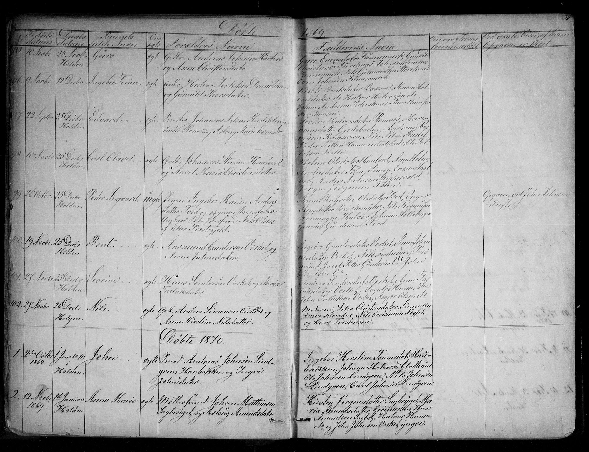 Holla kirkebøker, SAKO/A-272/G/Ga/L0004: Parish register (copy) no. I 4, 1867-1890, p. 30