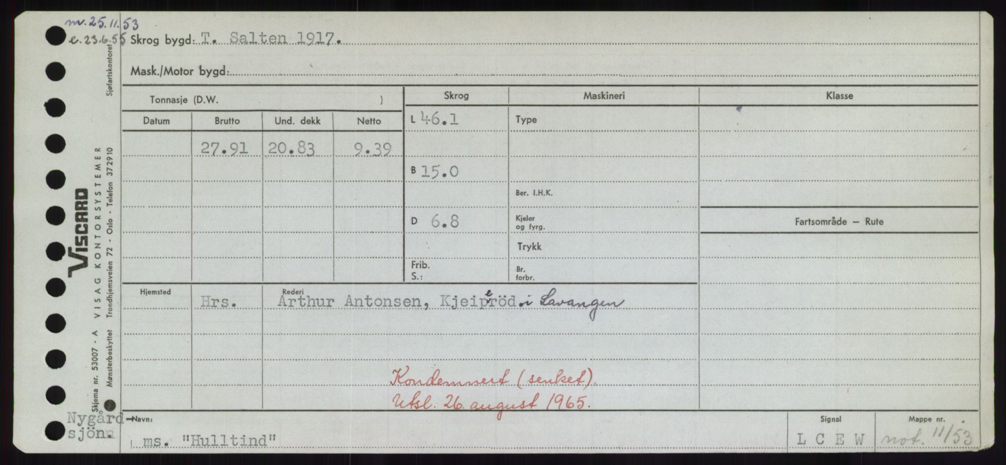 Sjøfartsdirektoratet med forløpere, Skipsmålingen, AV/RA-S-1627/H/Hd/L0017: Fartøy, Holi-Hå, p. 157