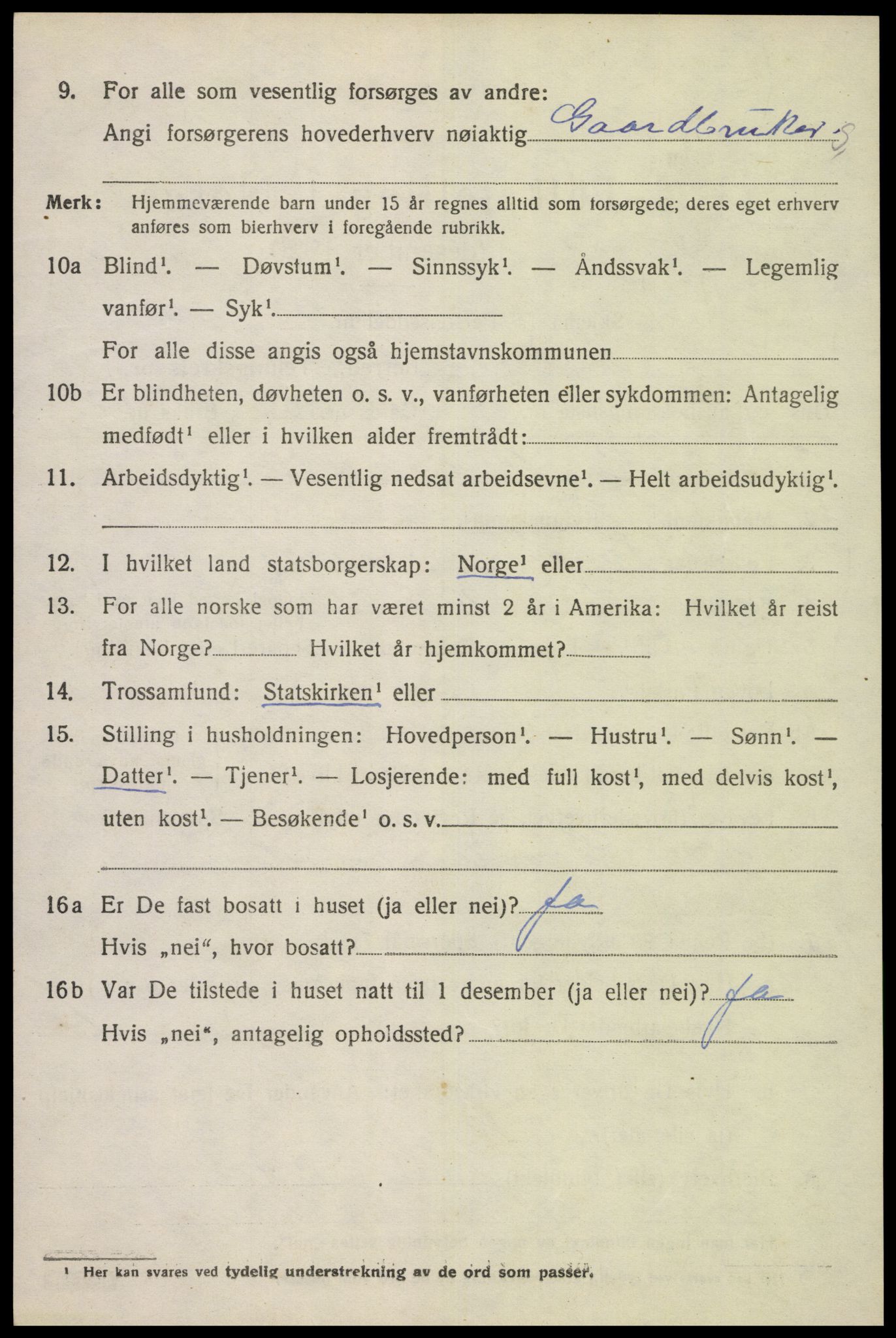 SAK, 1920 census for Herad, 1920, p. 1313