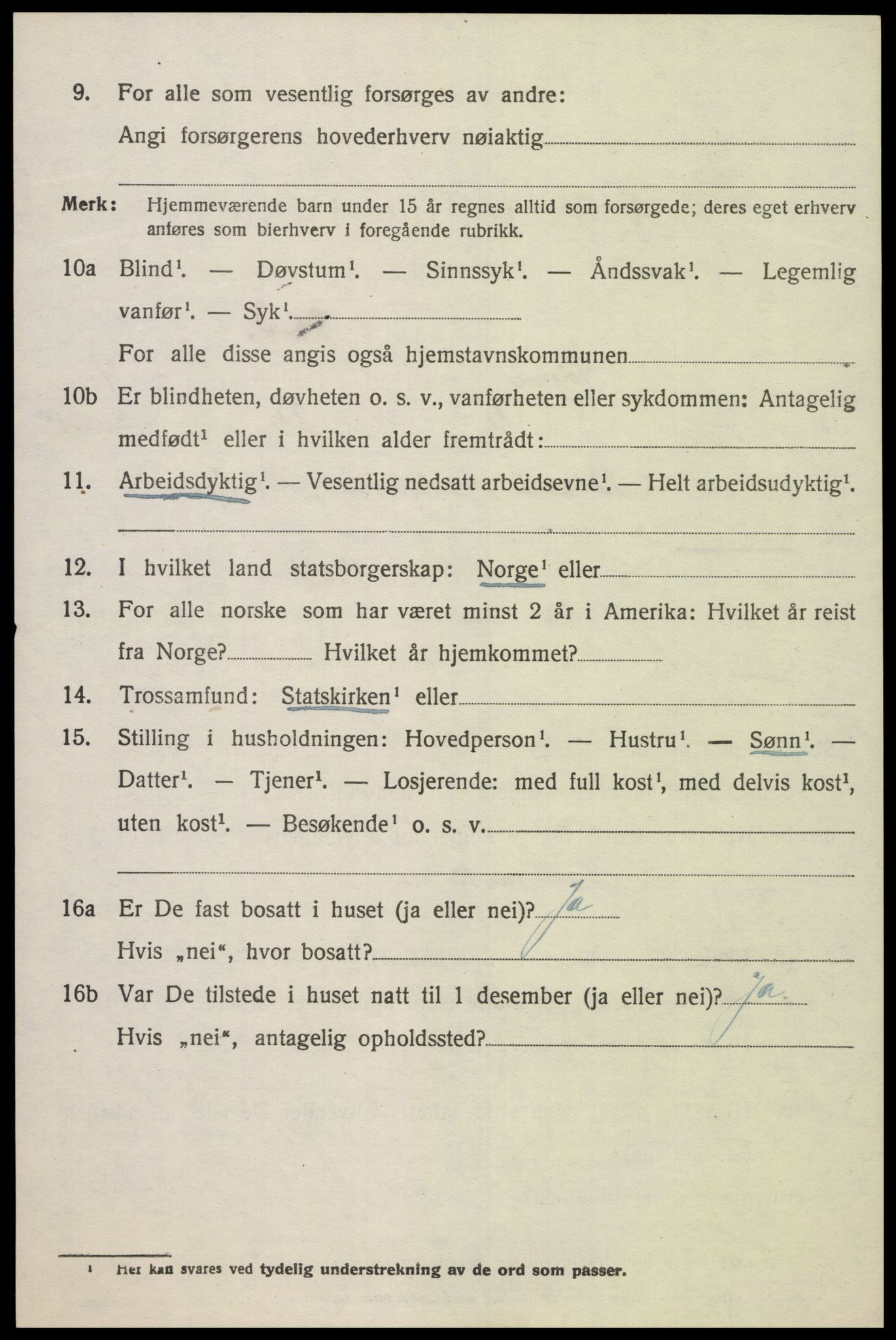 SAK, 1920 census for Søgne, 1920, p. 2064