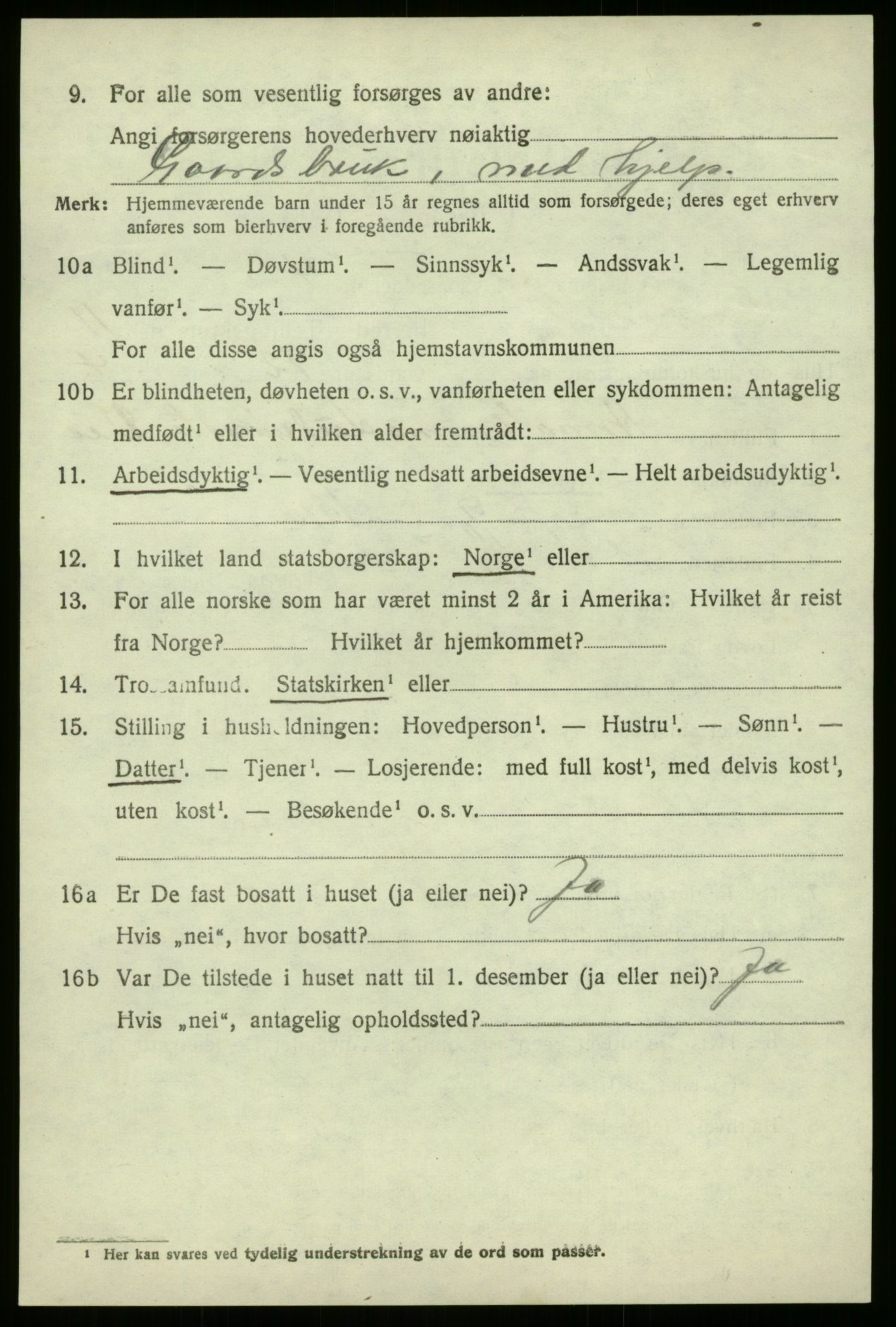 SAB, 1920 census for Førde, 1920, p. 4253