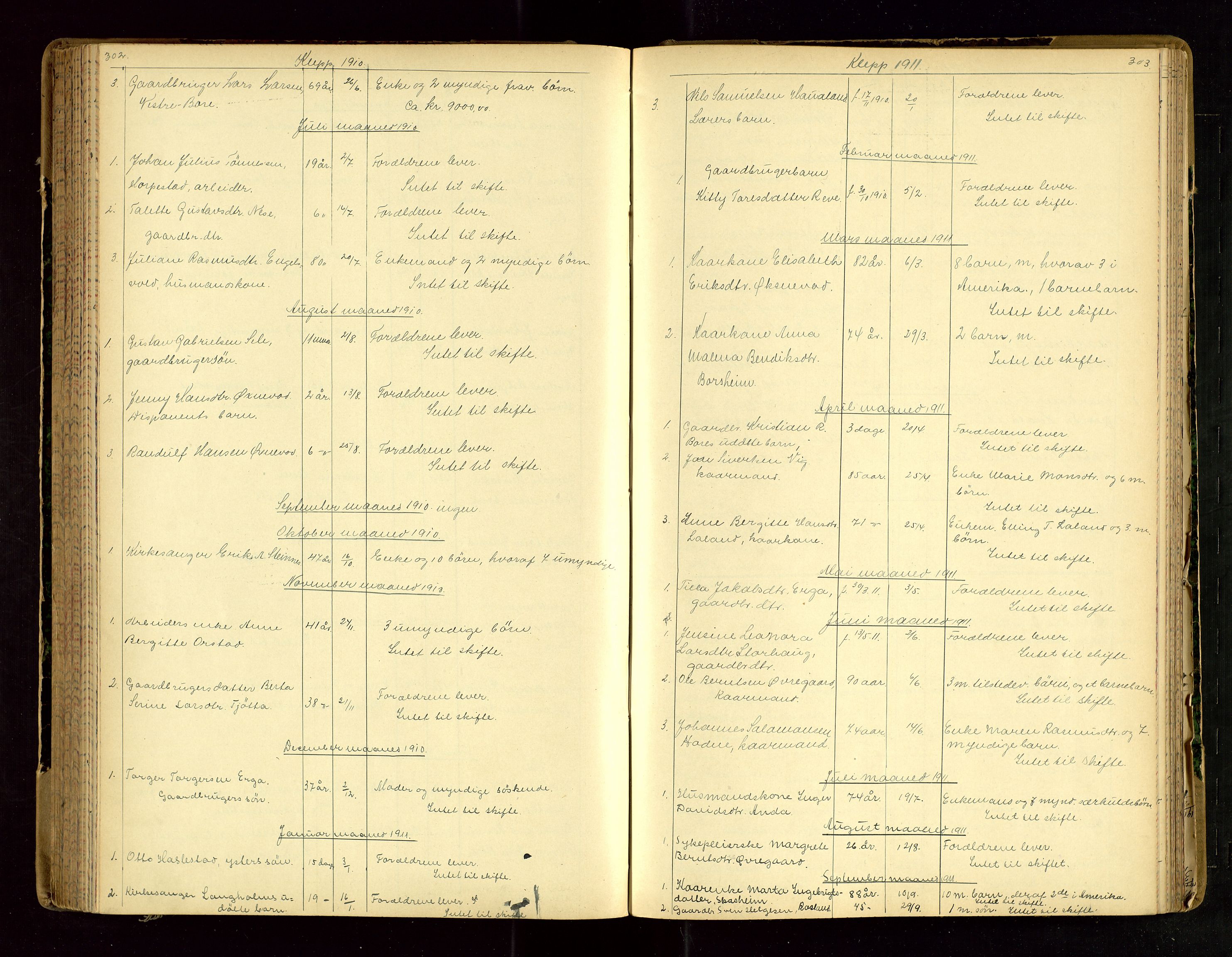 Jæren sorenskriveri, AV/SAST-A-100310/01/5/52/52B/L0003: DØDSFALLPROTOKOLL, 1910-1916, p. 302-303