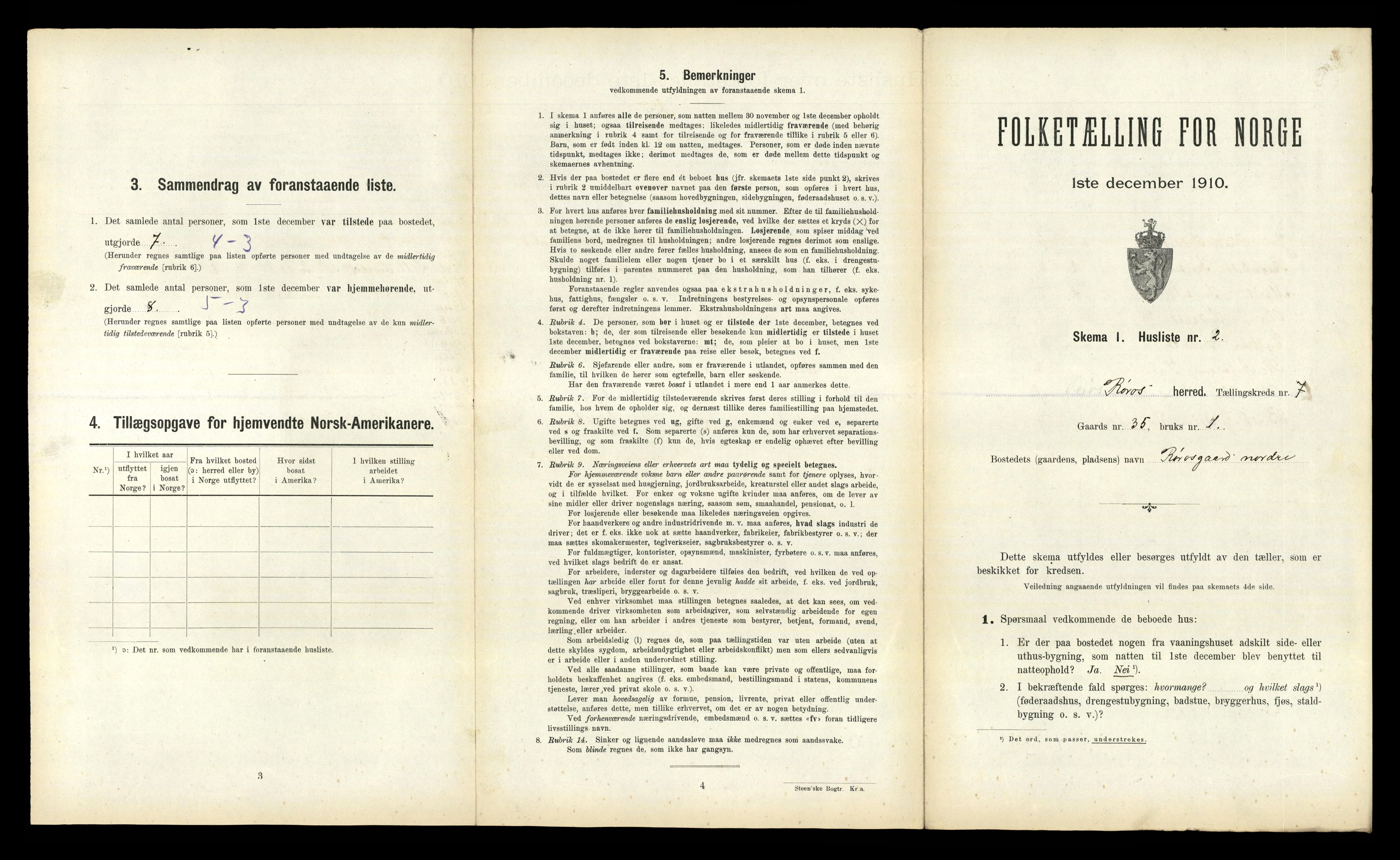 RA, 1910 census for Røros, 1910, p. 795