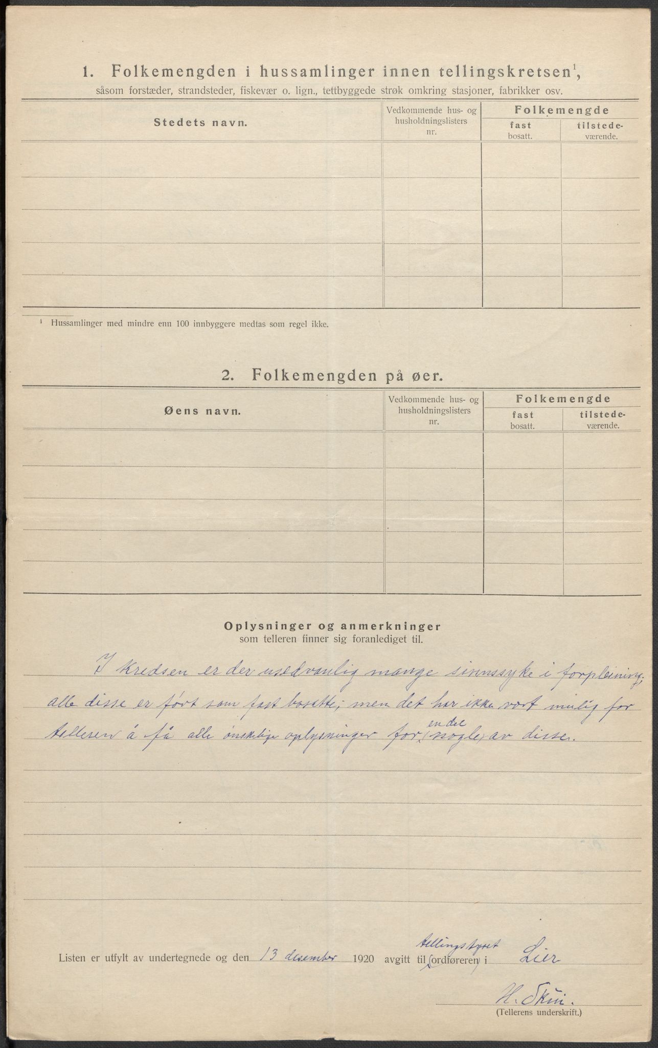 SAKO, 1920 census for Lier, 1920, p. 63