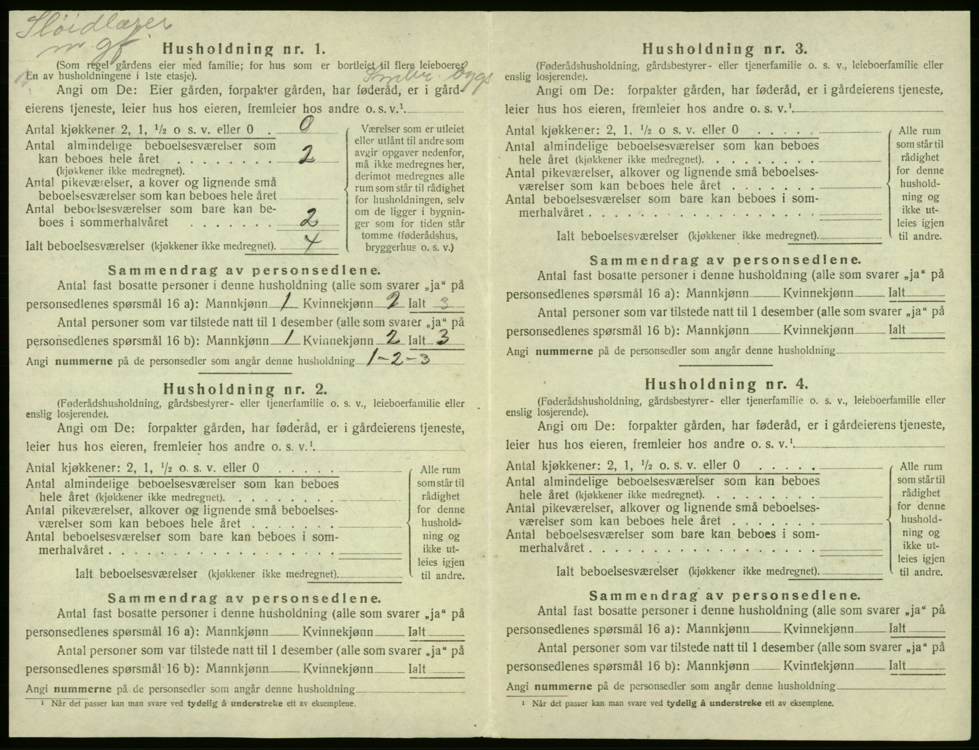 SAB, 1920 census for Kvam, 1920, p. 846