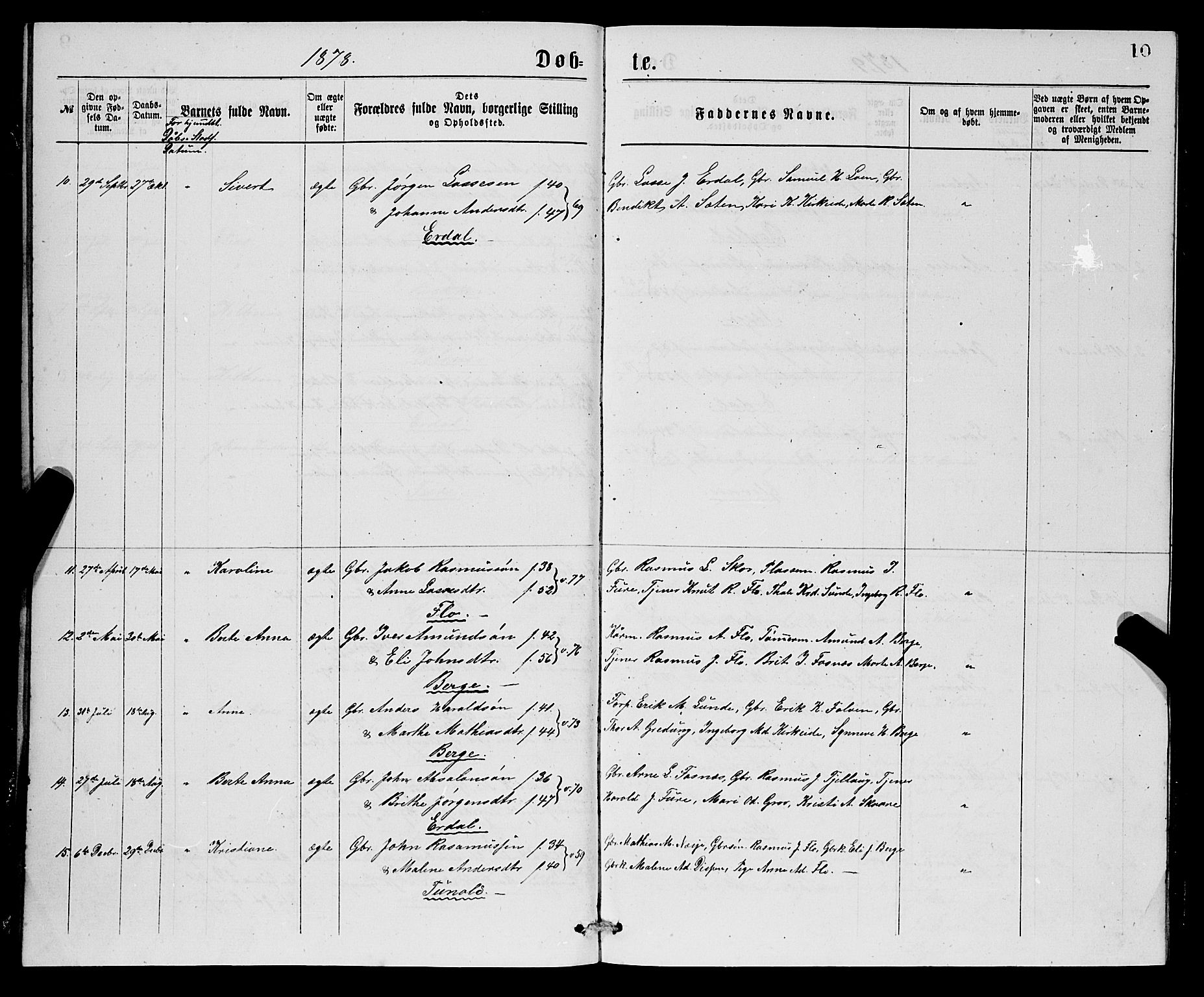 Stryn Sokneprestembete, AV/SAB-A-82501: Parish register (copy) no. C 2, 1877-1881, p. 10