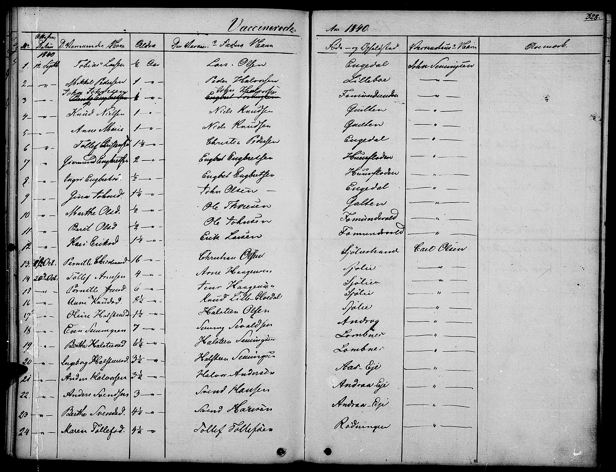 Rendalen prestekontor, SAH/PREST-054/H/Ha/Haa/L0004: Parish register (official) no. 4, 1829-1852, p. 328