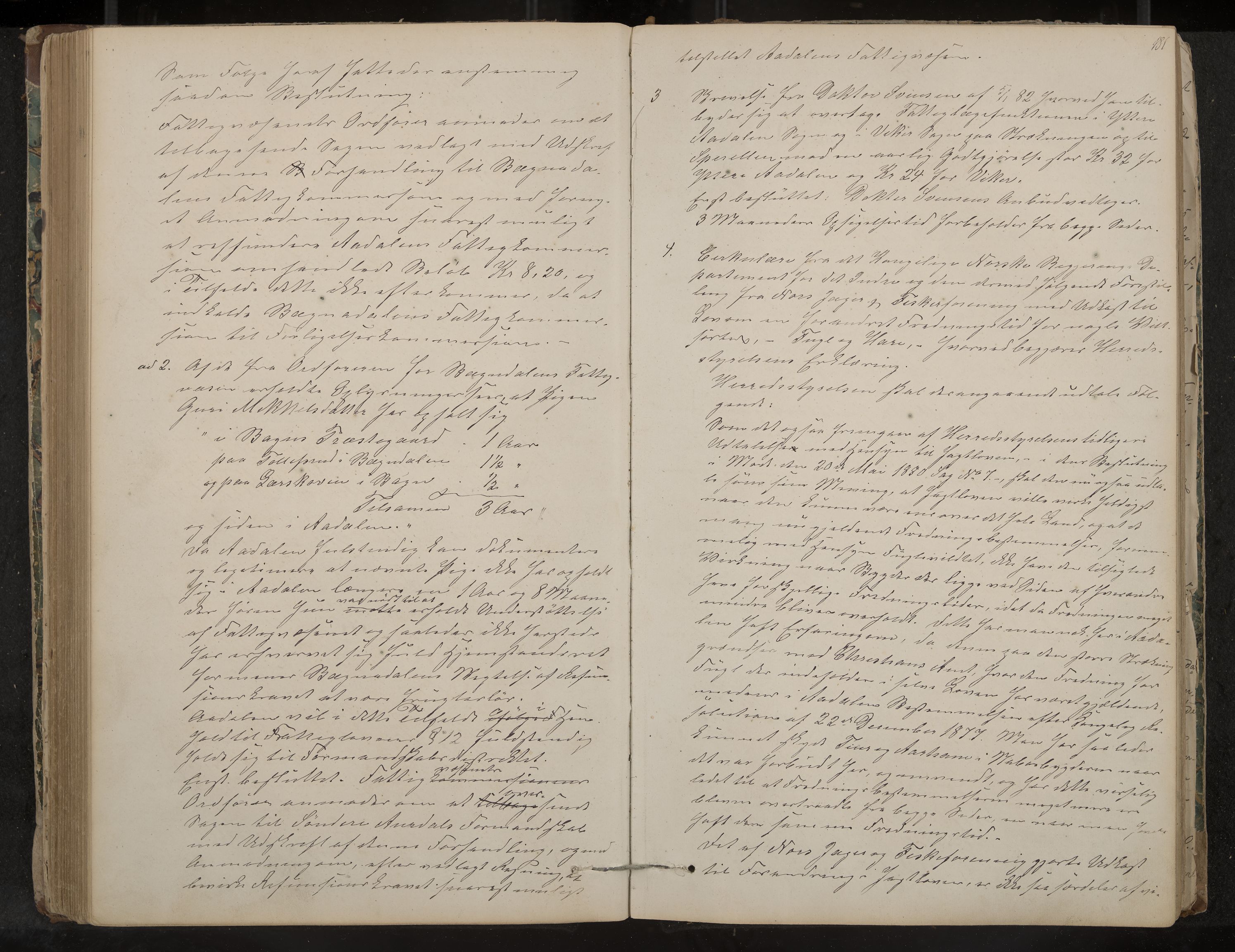 Ådal formannskap og sentraladministrasjon, IKAK/0614021/A/Aa/L0001: Møtebok, 1858-1891, p. 181