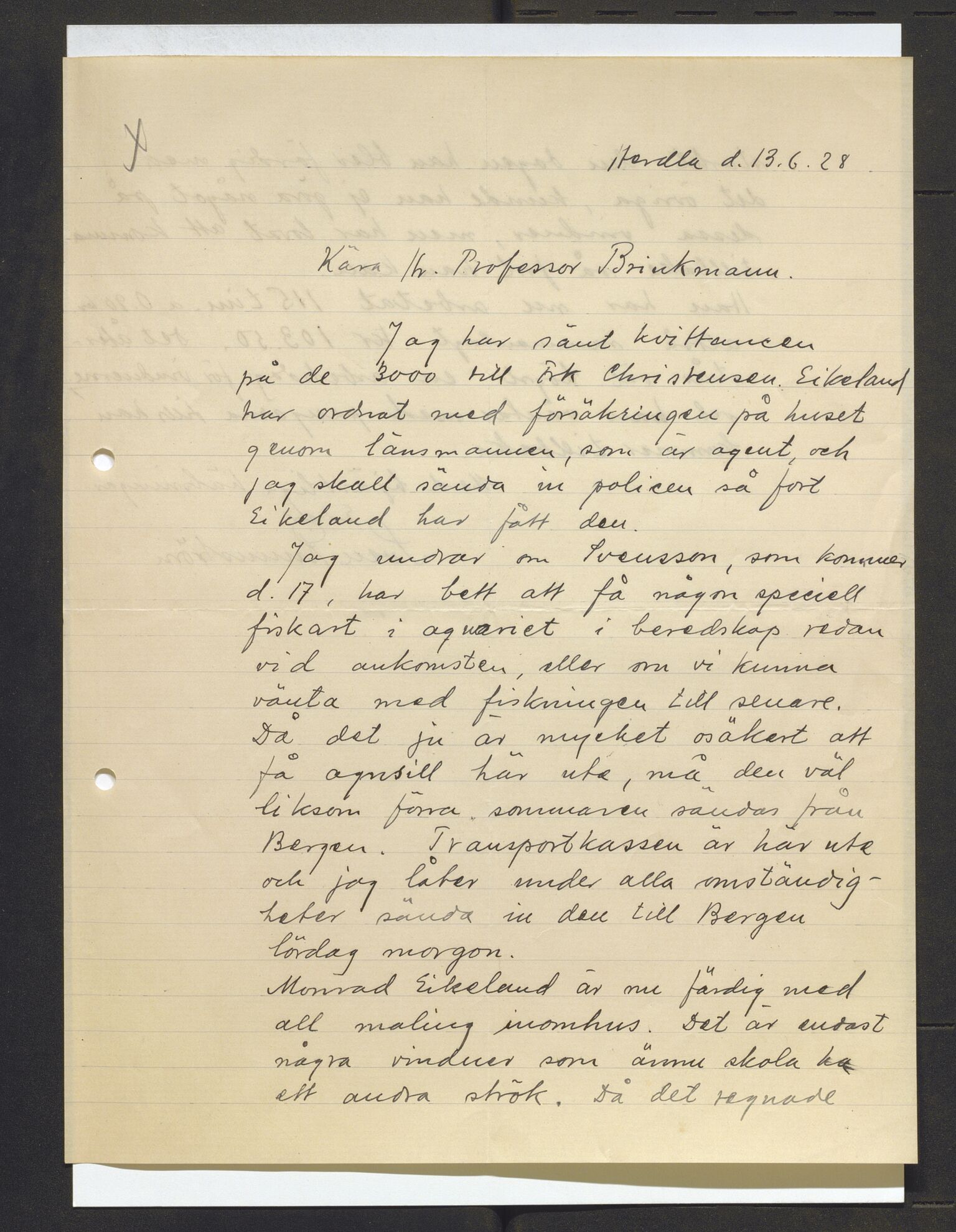 Bergens Museum, AV/SAB-A-17301/13/D/L0002: Korrespondanse , 1928-1940, p. 214