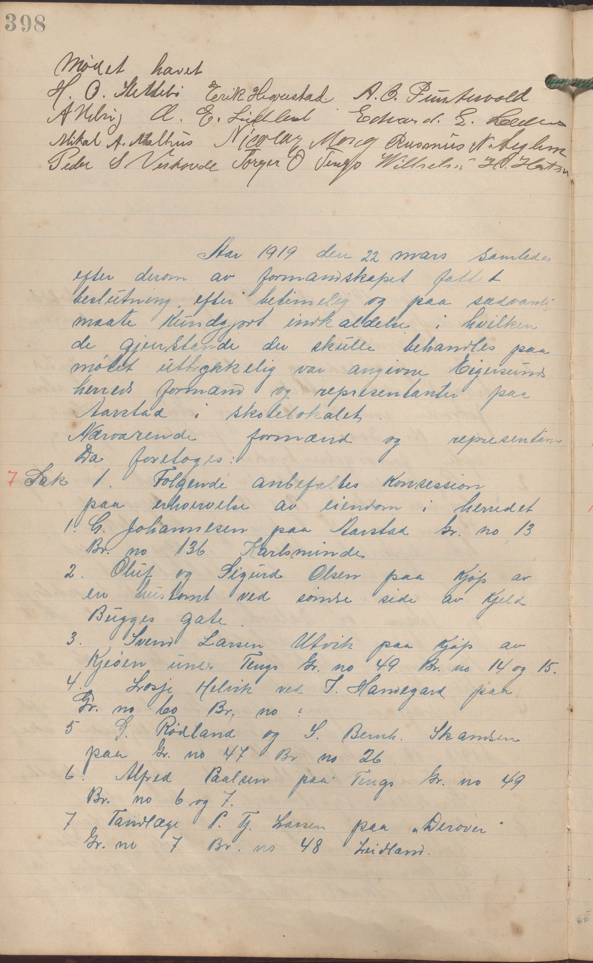 Eigersund kommune (Herredet) - Formannskapet, IKAR/K-100447/A/Aa/L0005: Møtebok, 1907-1920, p. 398