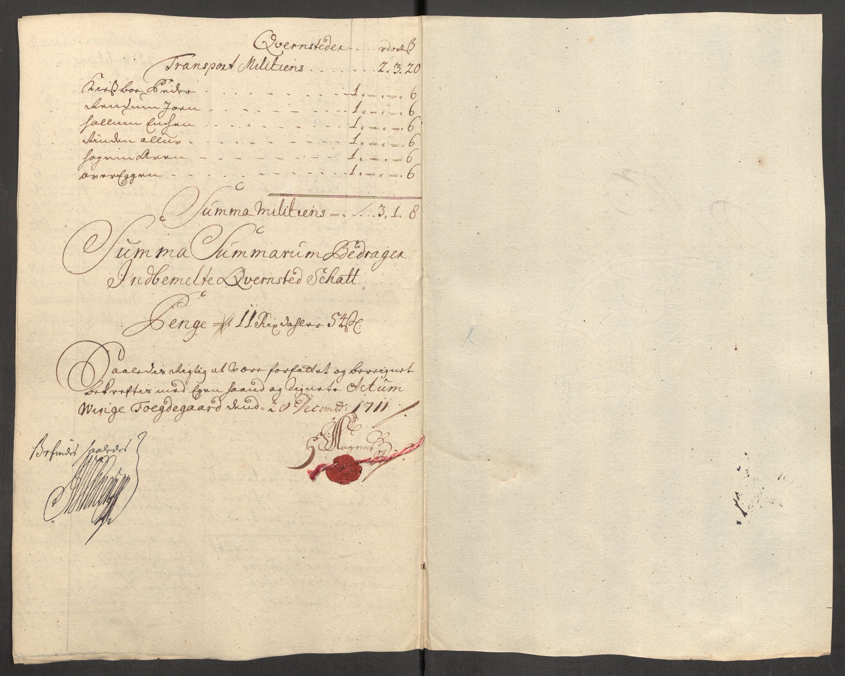 Rentekammeret inntil 1814, Reviderte regnskaper, Fogderegnskap, AV/RA-EA-4092/R62/L4201: Fogderegnskap Stjørdal og Verdal, 1711, p. 122