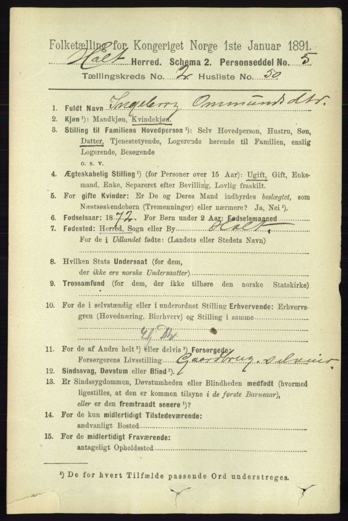 RA, 1891 census for 0914 Holt, 1891, p. 950