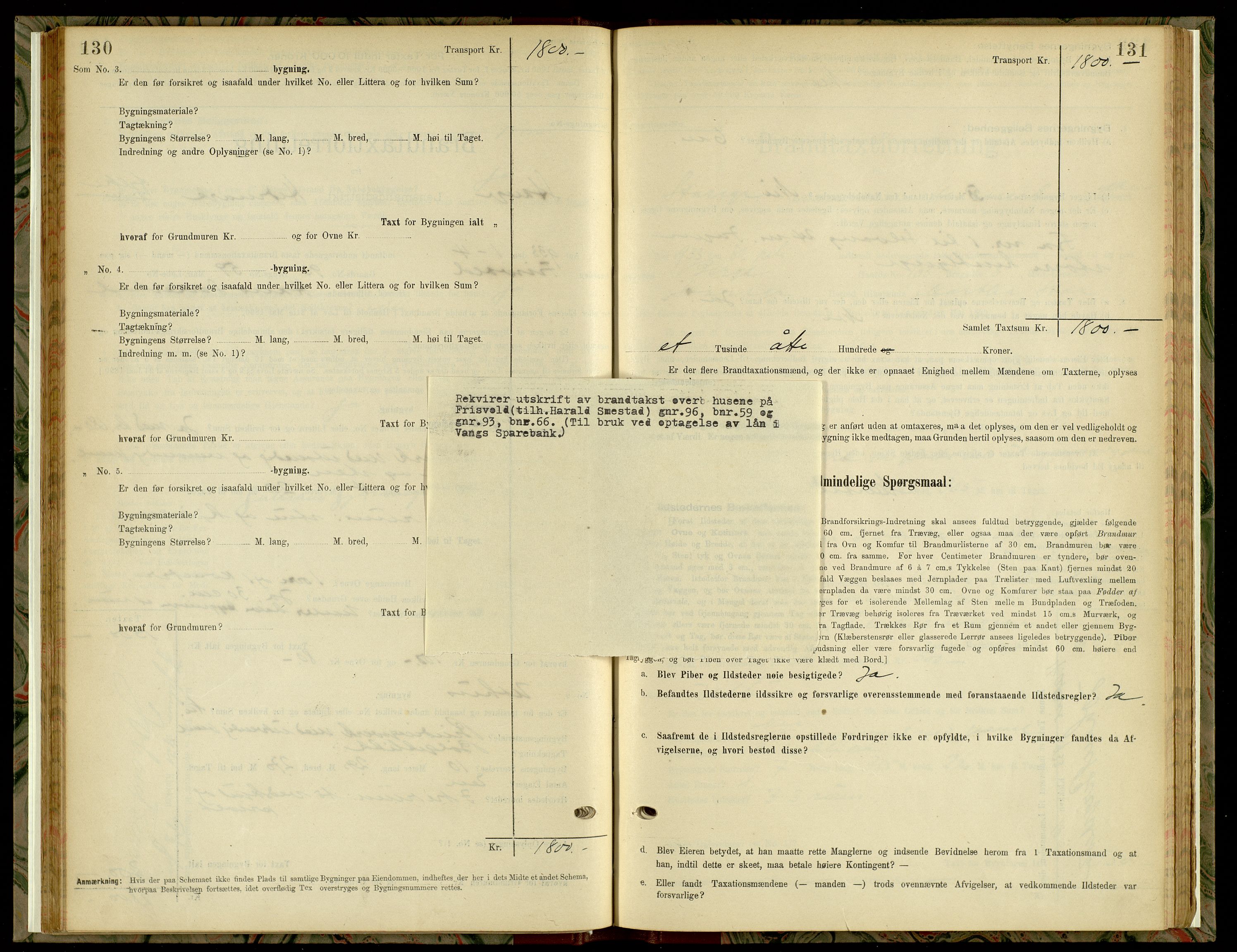 Norges Brannkasse, Stange, SAH/NBRANS-009/F/L0005: Branntakstprotokoll, 1899-1939