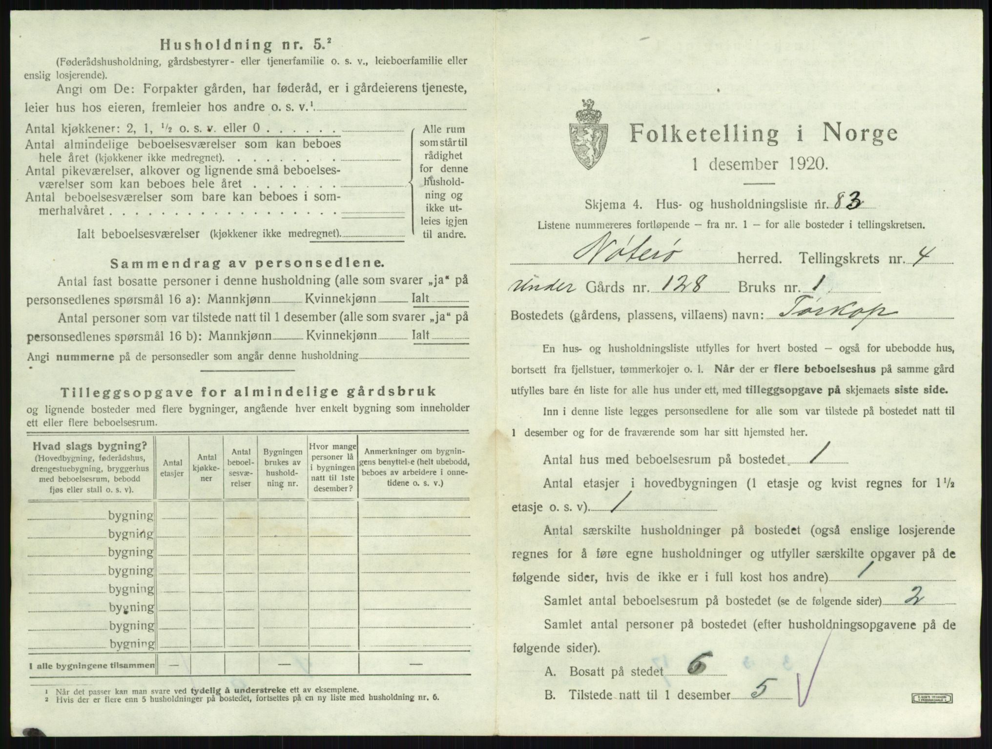 SAKO, 1920 census for Nøtterøy, 1920, p. 859