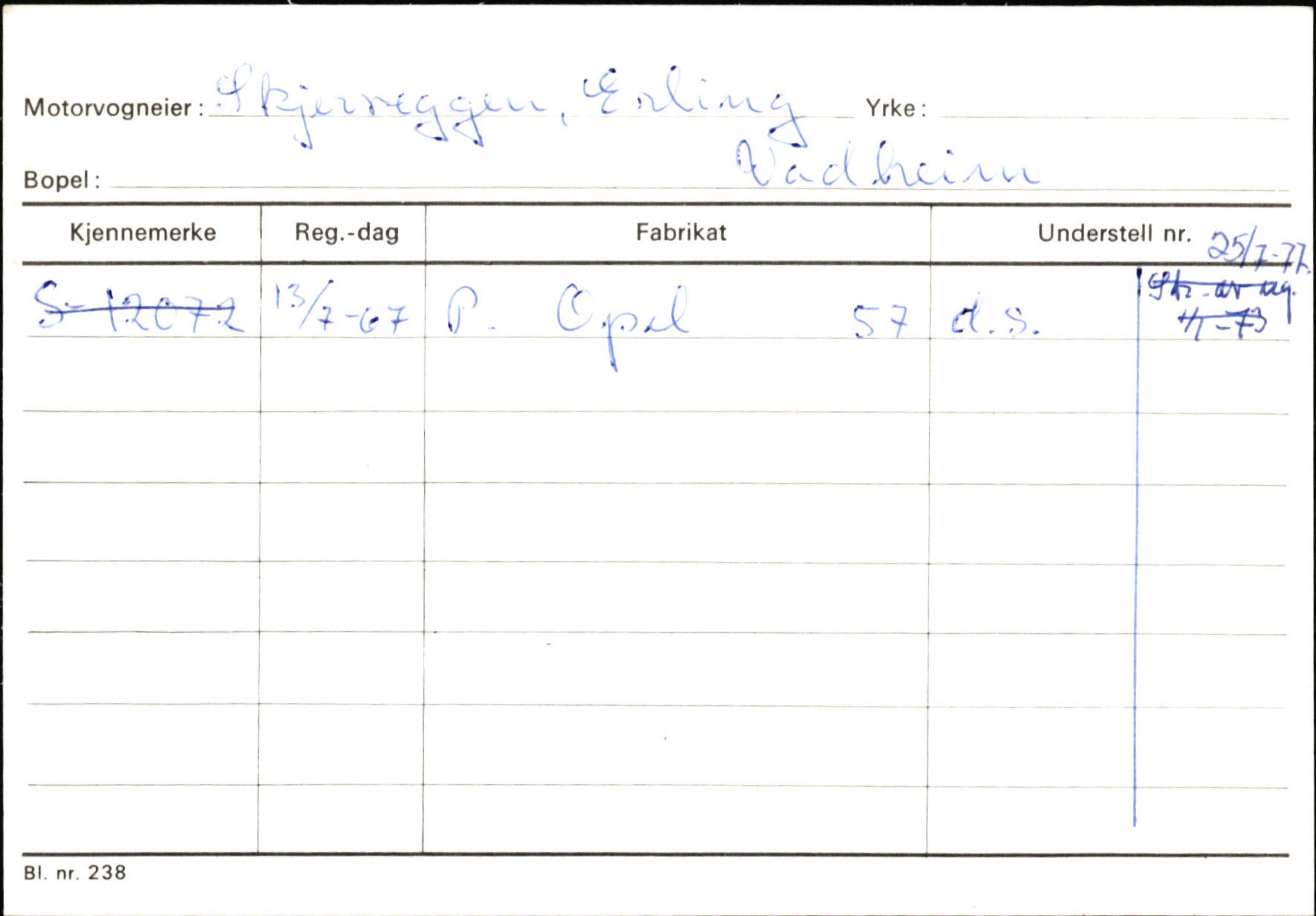 Statens vegvesen, Sogn og Fjordane vegkontor, AV/SAB-A-5301/4/F/L0131: Eigarregister Høyanger P-Å. Stryn S-Å, 1945-1975, p. 221