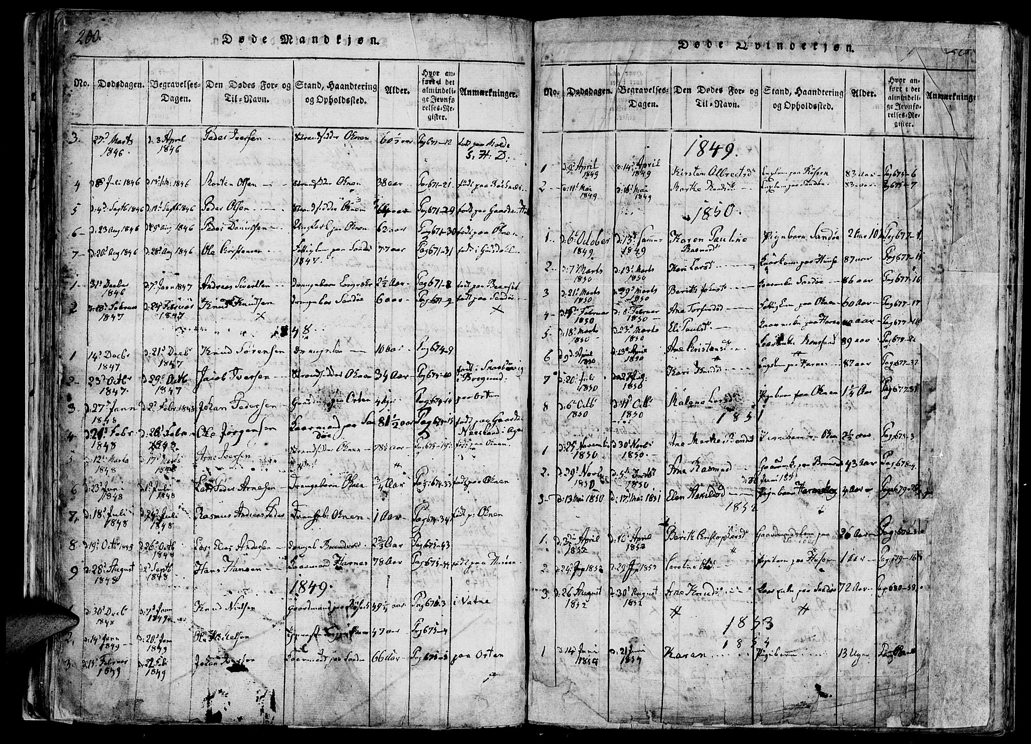 Ministerialprotokoller, klokkerbøker og fødselsregistre - Møre og Romsdal, AV/SAT-A-1454/561/L0727: Parish register (official) no. 561A01, 1817-1858, p. 200-201