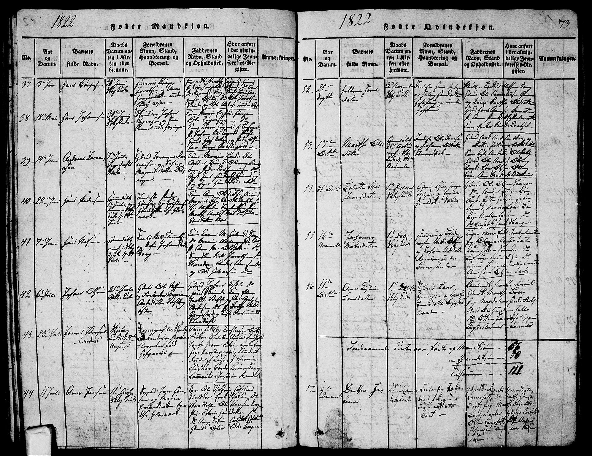 Skjeberg prestekontor Kirkebøker, SAO/A-10923/G/Ga/L0001: Parish register (copy) no. I 1, 1815-1830, p. 73