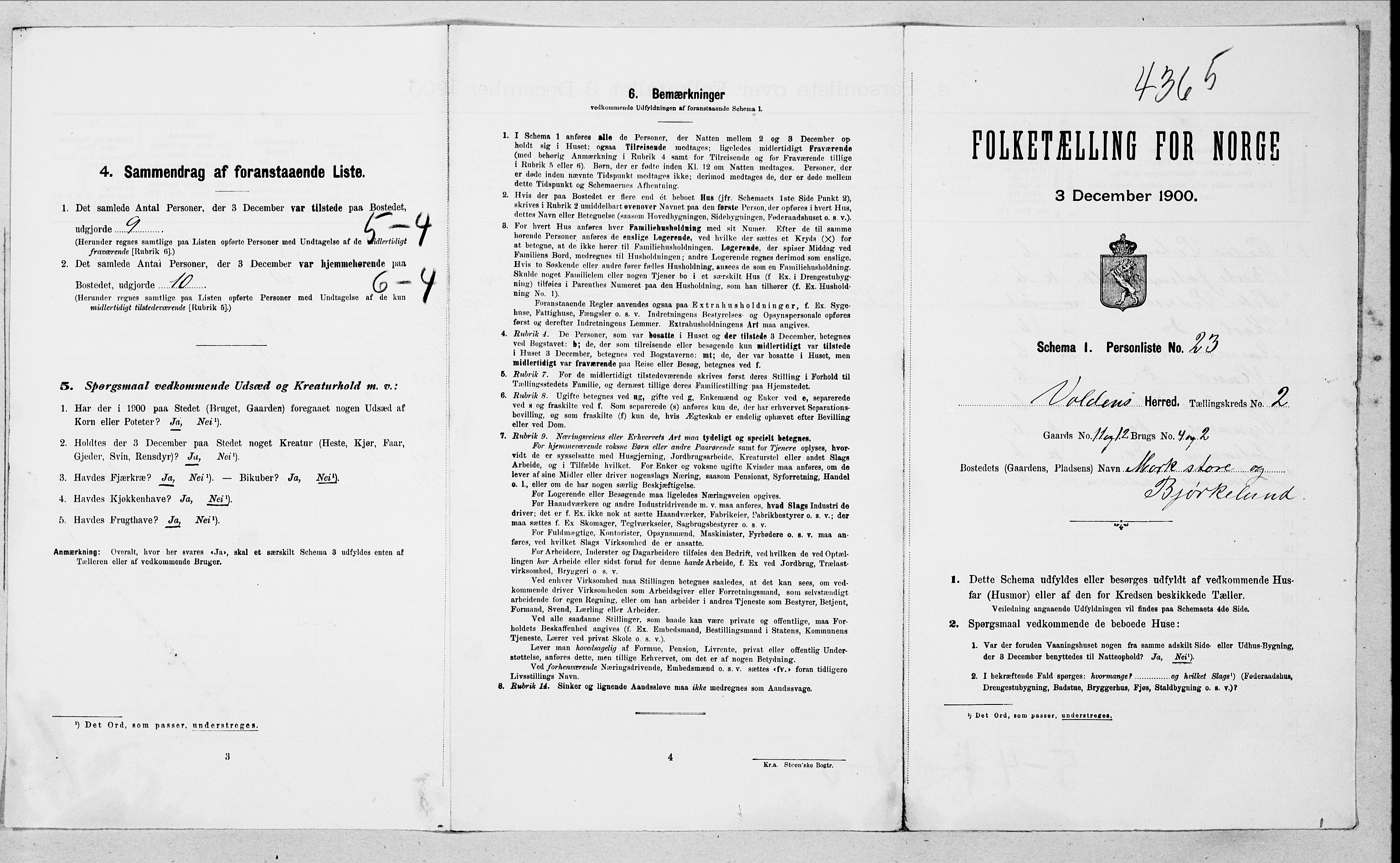 SAT, 1900 census for Volda, 1900, p. 193