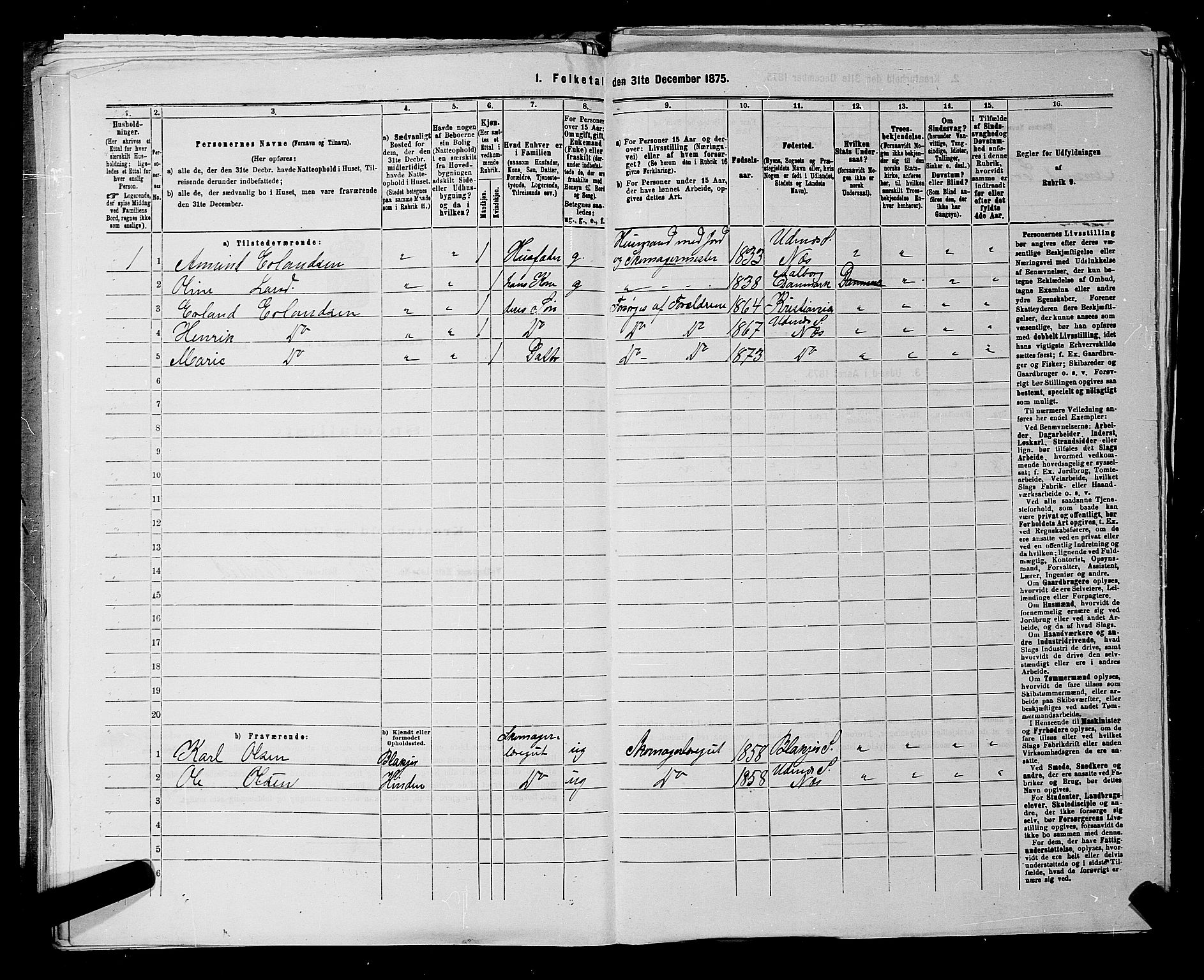 RA, 1875 census for 0236P Nes, 1875, p. 2582