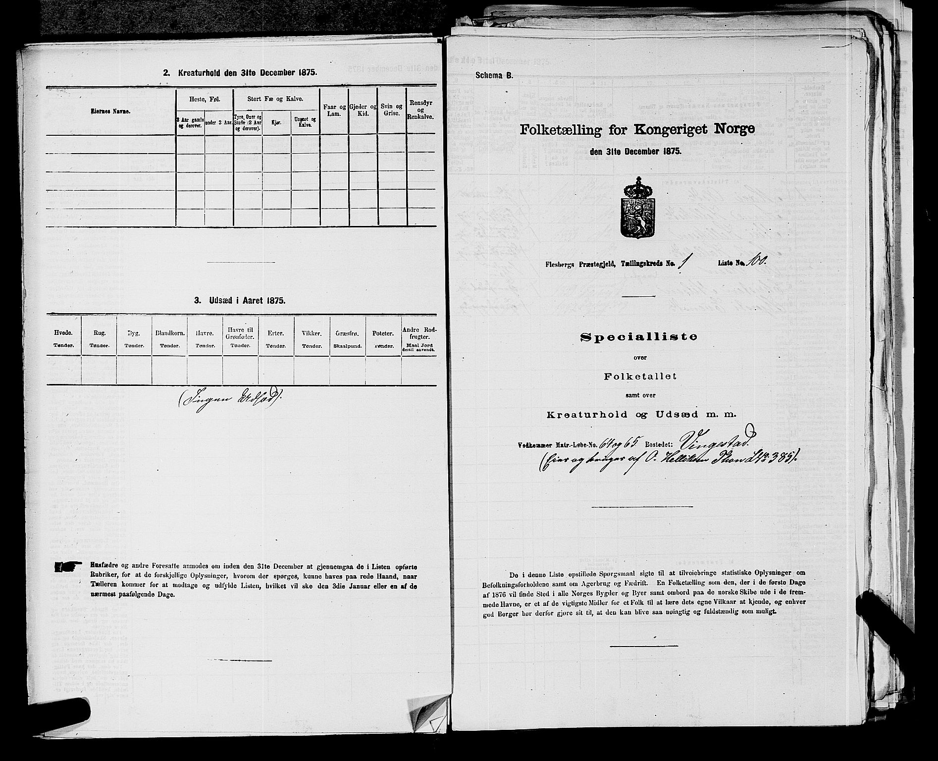 SAKO, 1875 census for 0631P Flesberg, 1875, p. 258