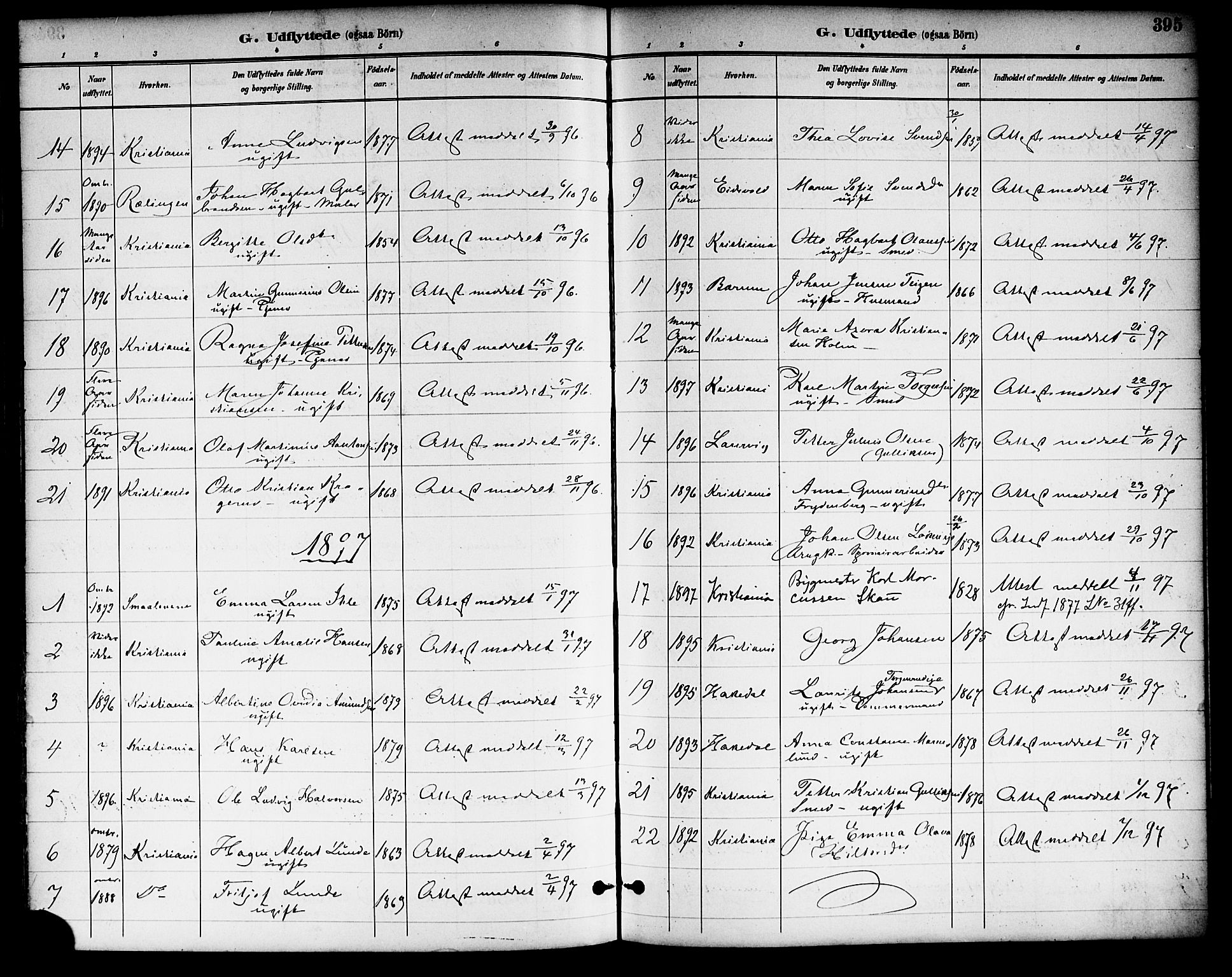 Skedsmo prestekontor Kirkebøker, SAO/A-10033a/F/Fa/L0014: Parish register (official) no. I 14, 1892-1901, p. 395