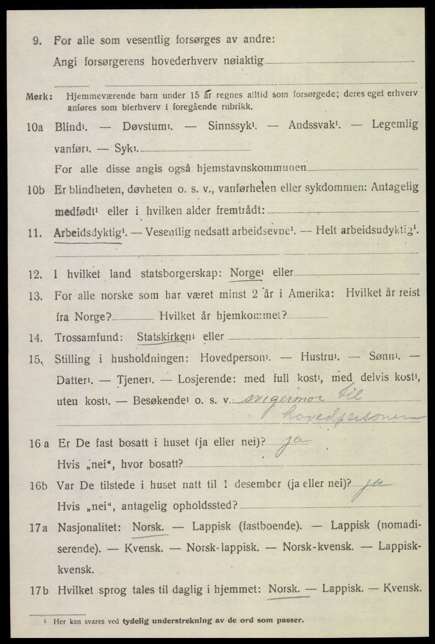 SAT, 1920 census for Egge, 1920, p. 3331
