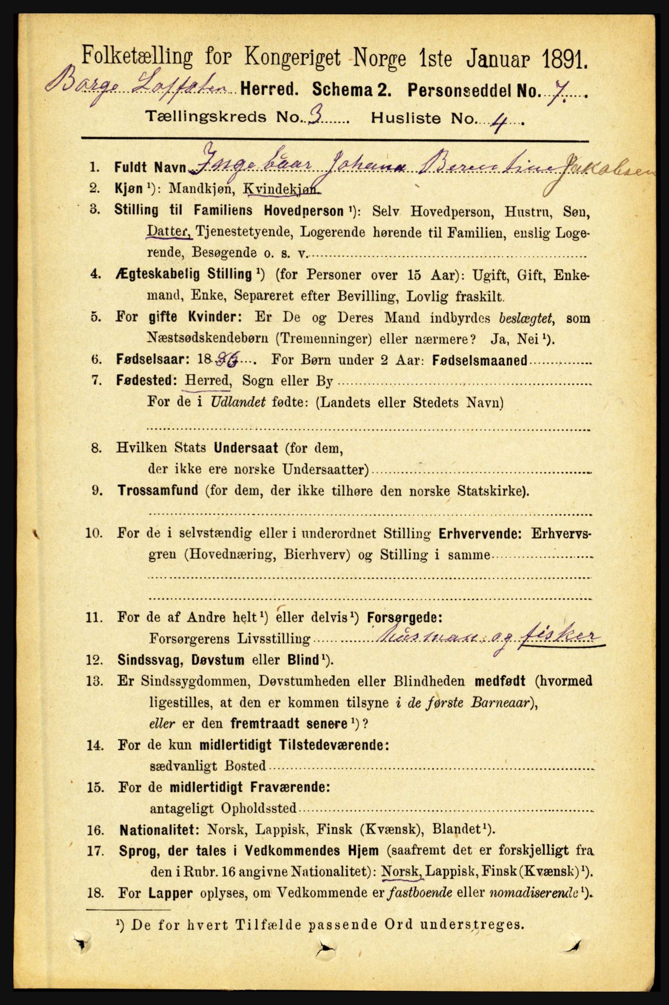 RA, 1891 census for 1862 Borge, 1891, p. 1568