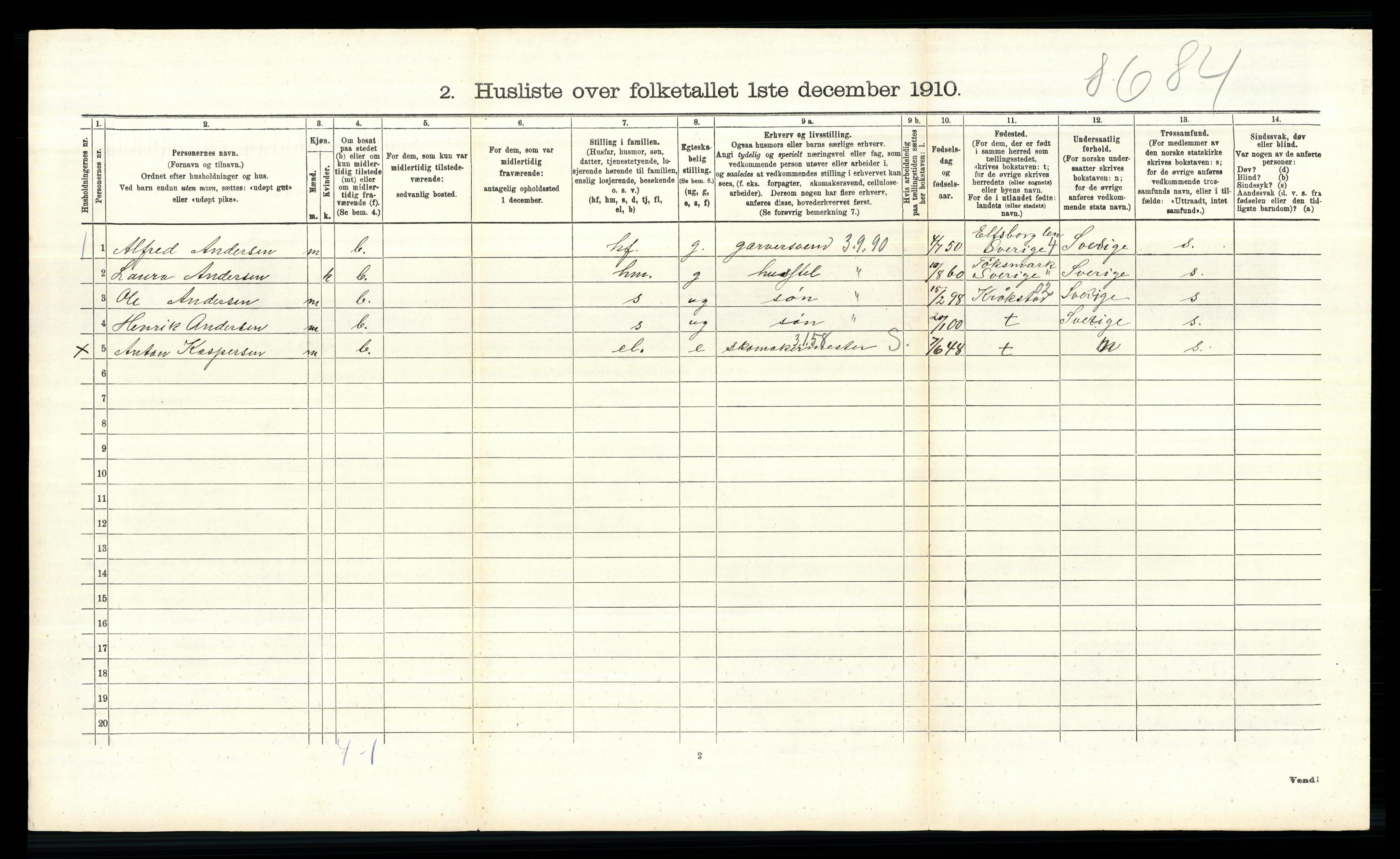 RA, 1910 census for Hobøl, 1910, p. 471